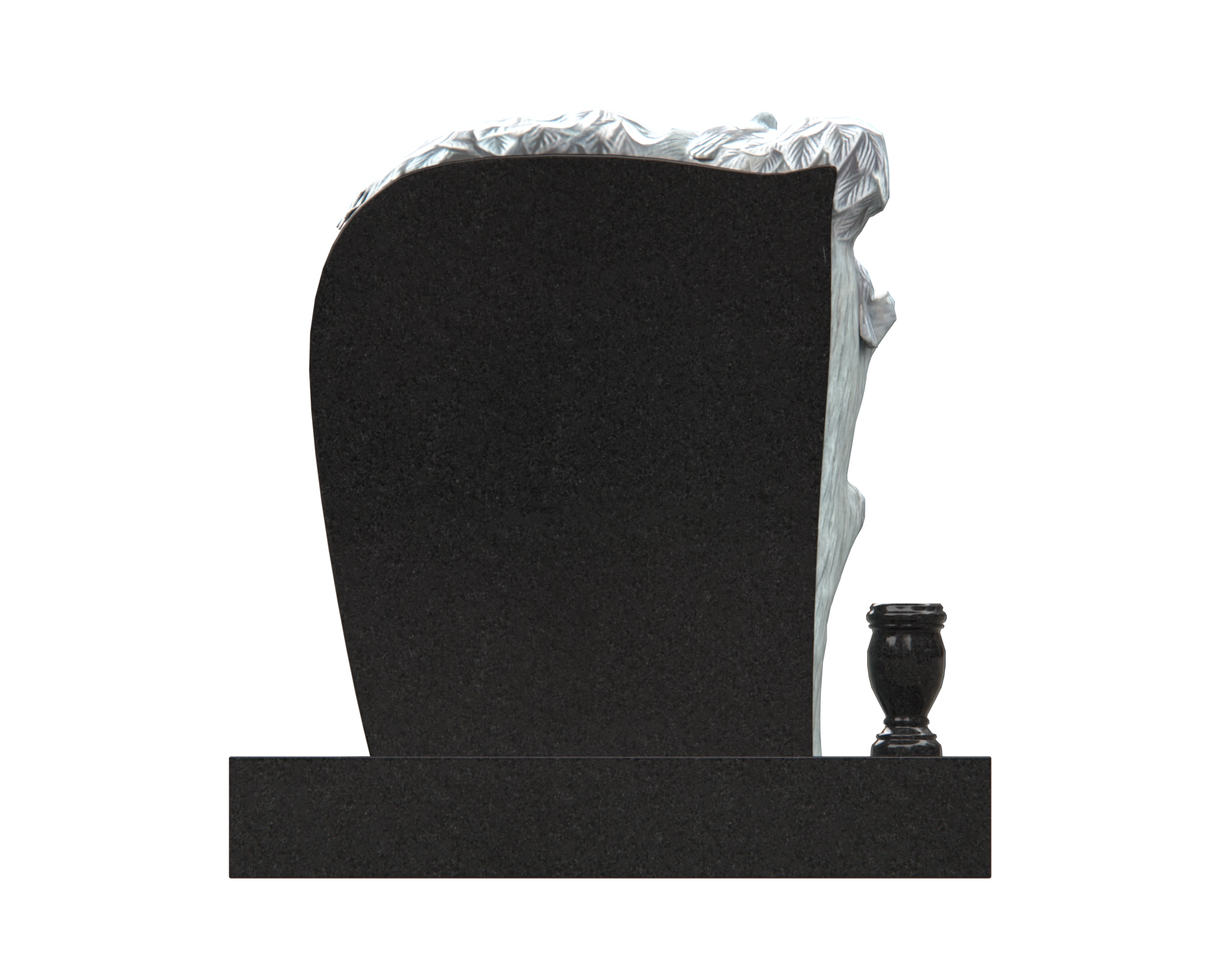 Luxury Upright Headstone with Carved Tree & Cross view 2