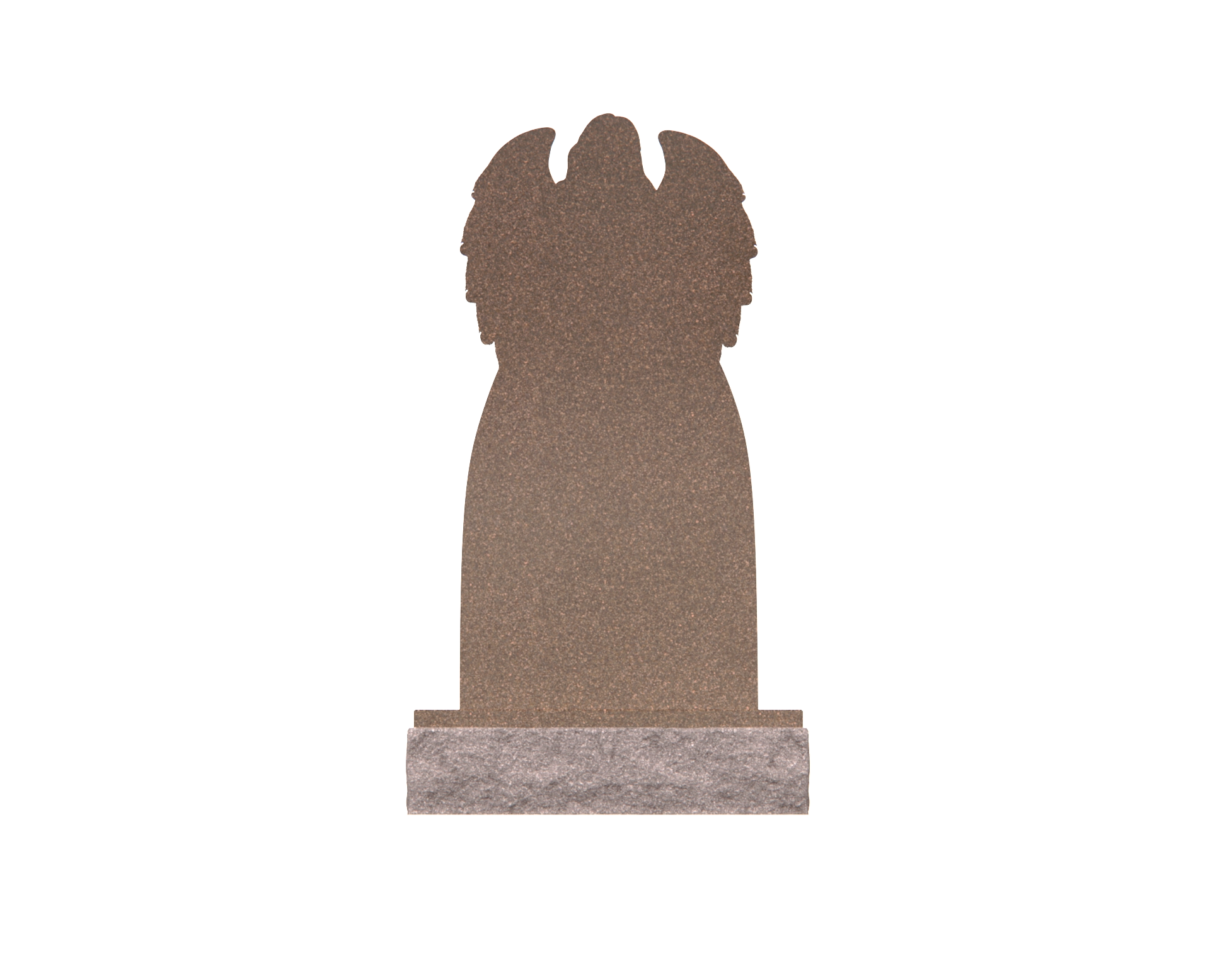 Luxury Upright Granite Headstone — Arched Tablet with Angel & Butterfly view 2