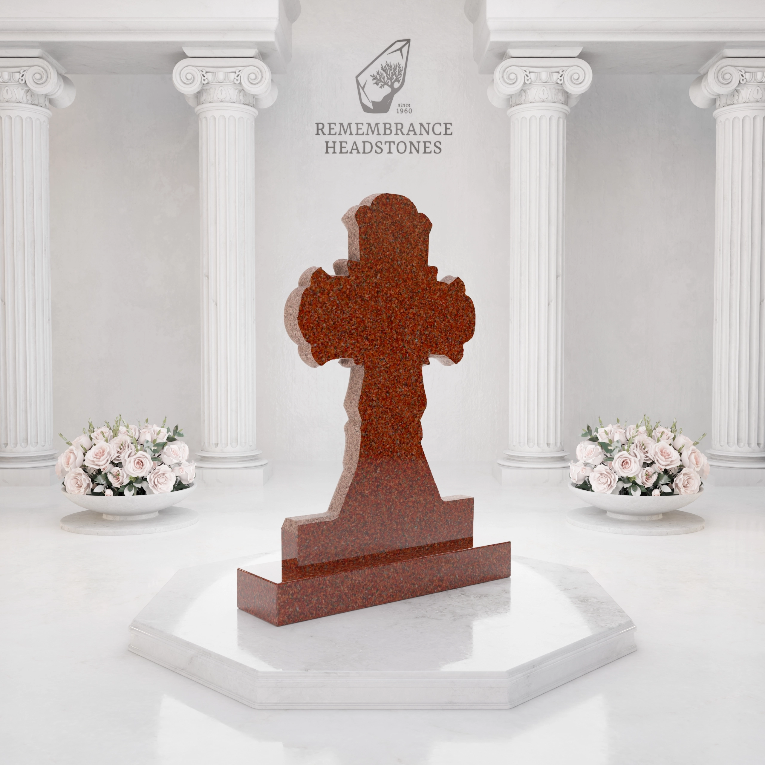 Luxury Orthodox Cross Granite Headstone view 4