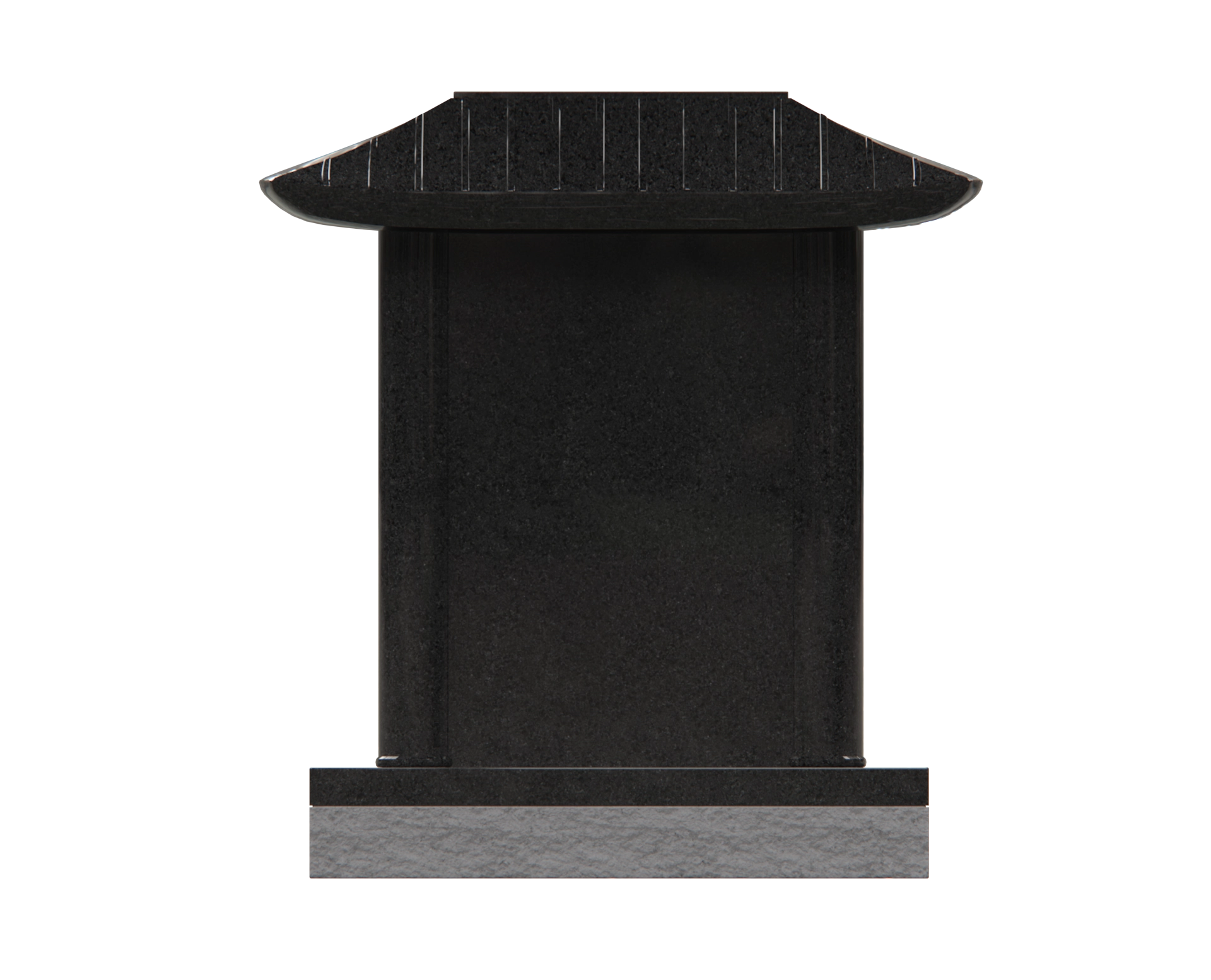 Lux Pagoda-Top Upright Granite Headstone with Crane & Bamboo view 2