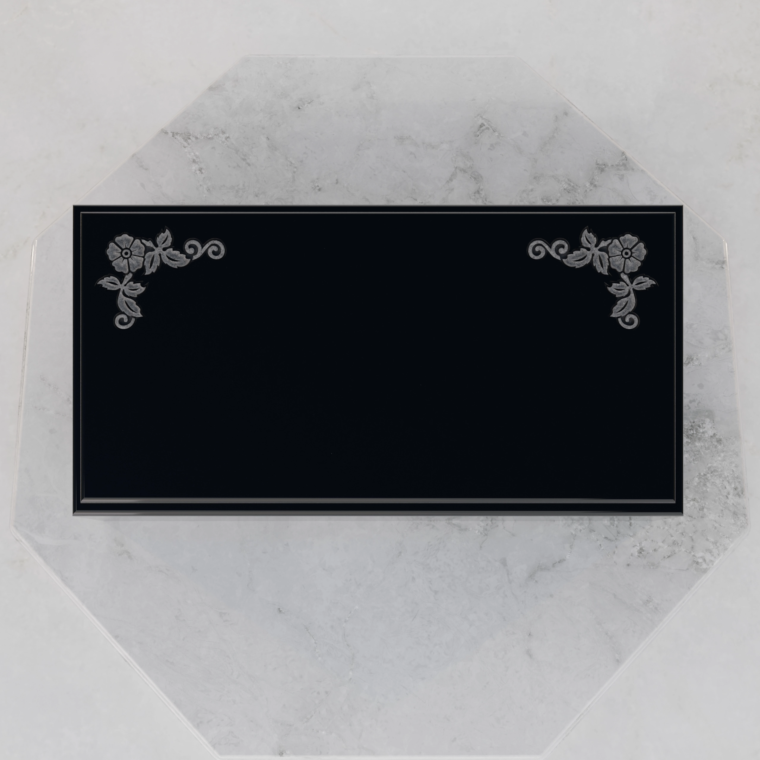 Luxury Beveled Granite Memorial with Doves & Laurel view 3