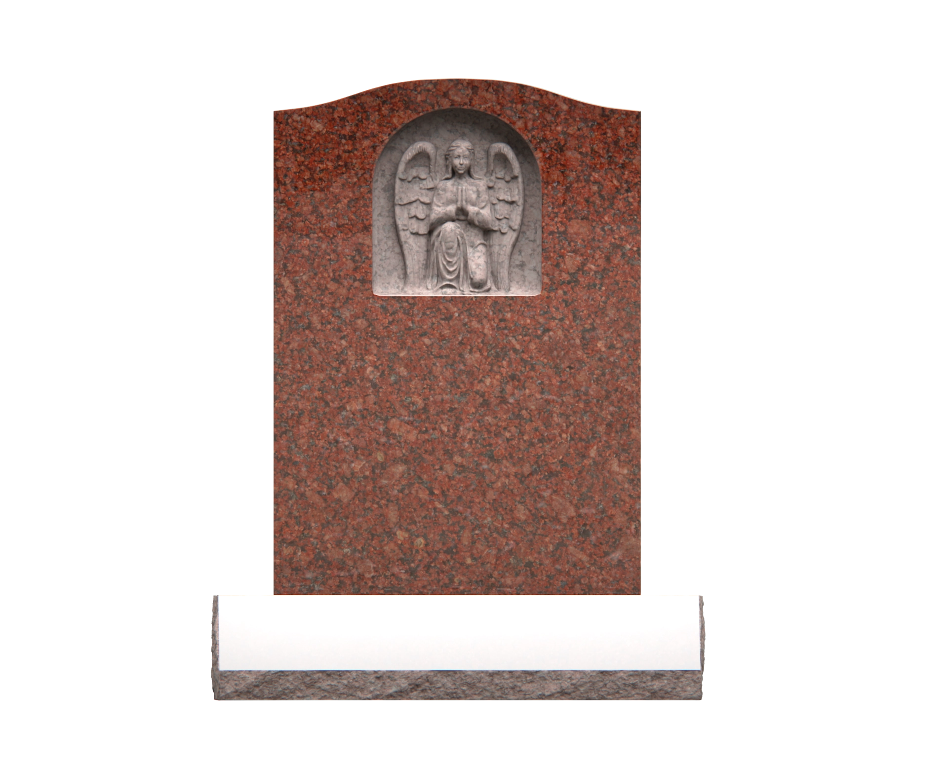 Luxury Upright Granite Headstone with Angel Relief view 3