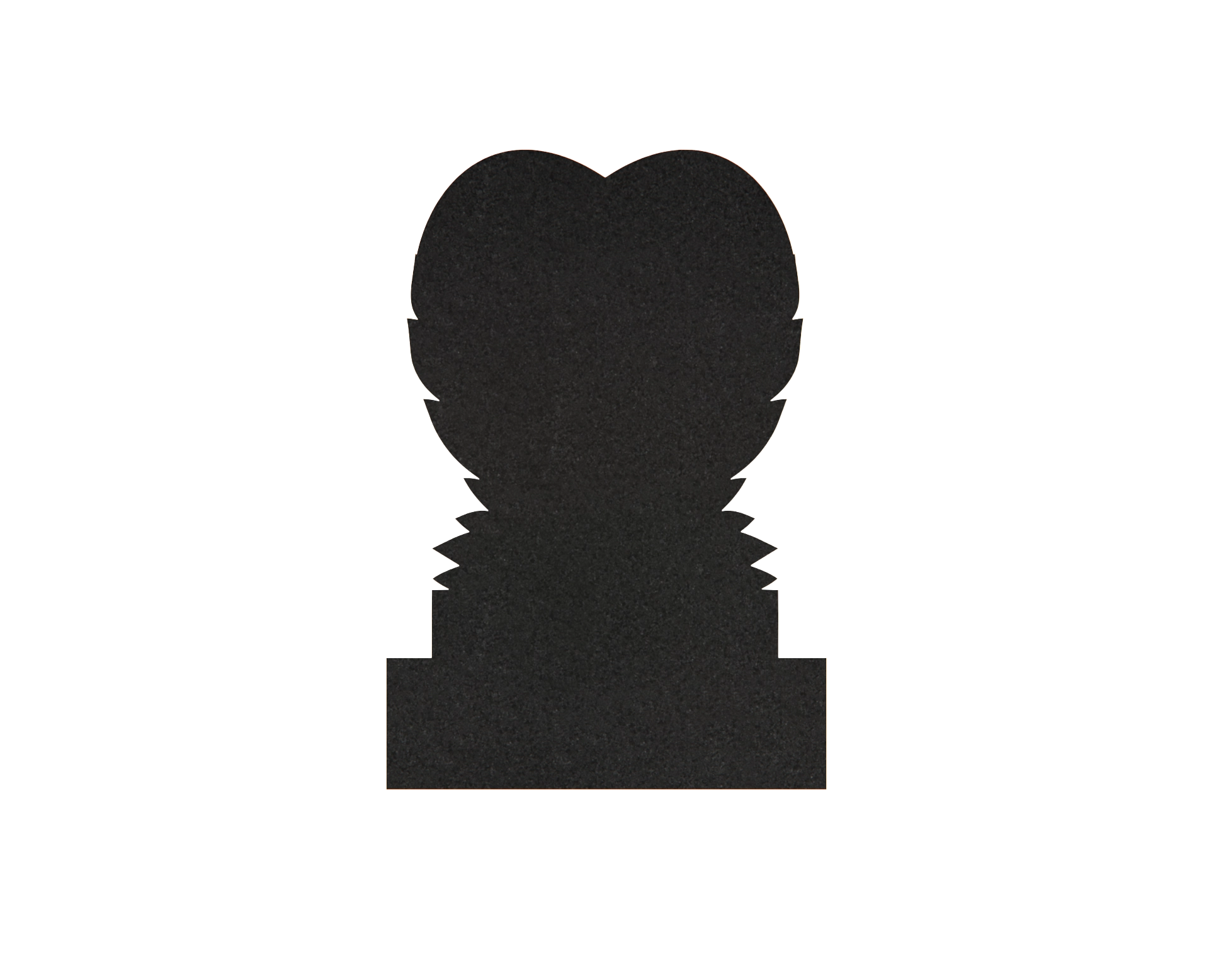 Luxury Upright Heart Headstone with Laurel Wreath view 2