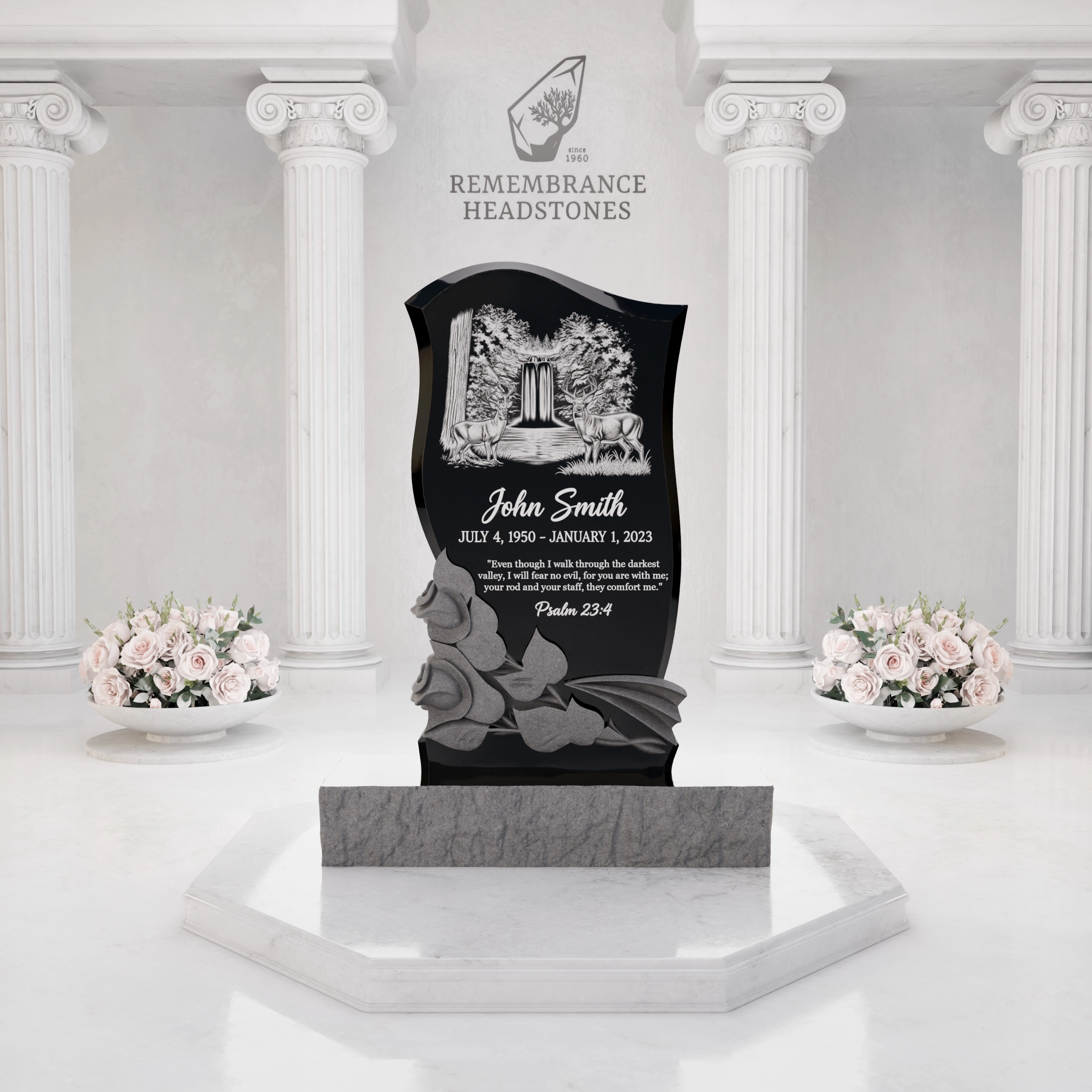 Premium Sculpted Rose Special Shape Memorial