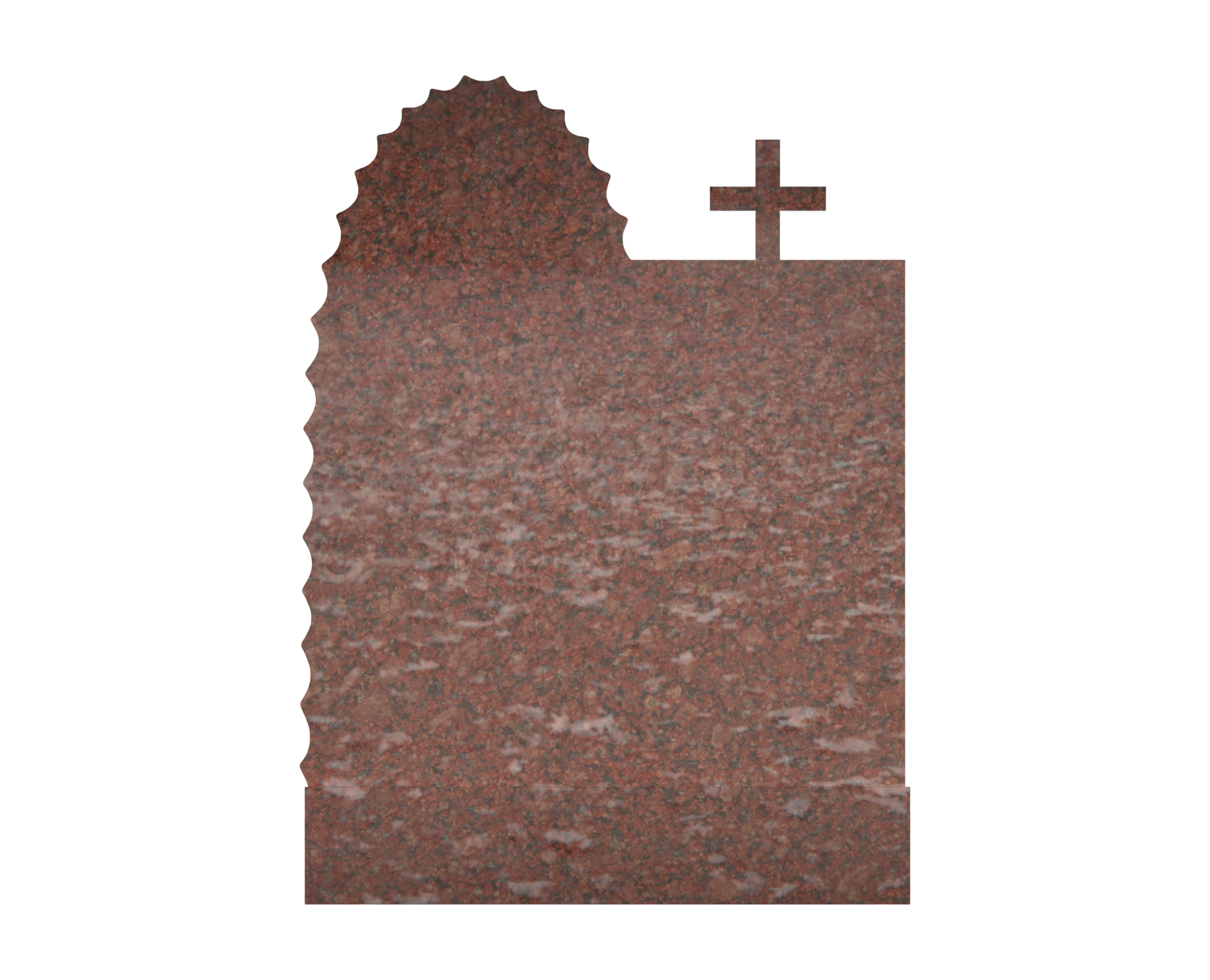 Premium Upright Granite Headstone — Guadalupe Relief & Cross view 2