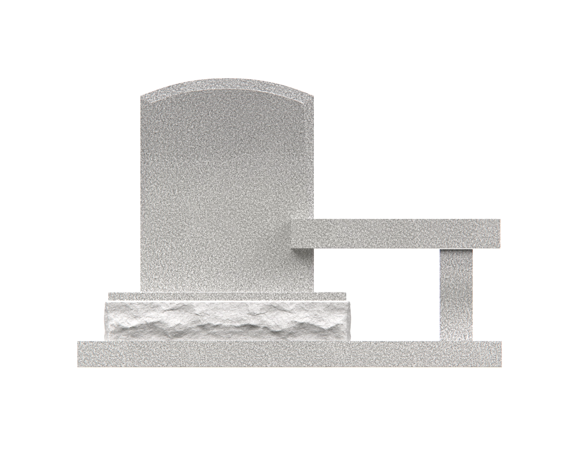 Lux Upright Headstone with Marian Emblem & Memorial Bench view 3