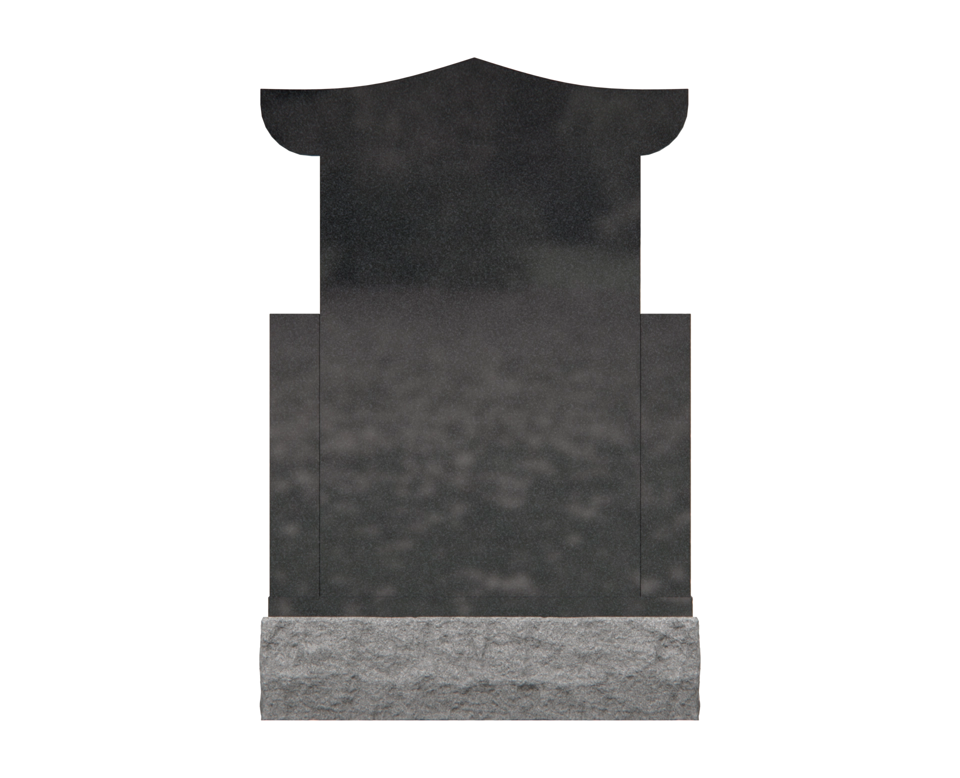 Lux Pagoda-Top Upright Granite Headstone with Columns & Shrine Niche view 2