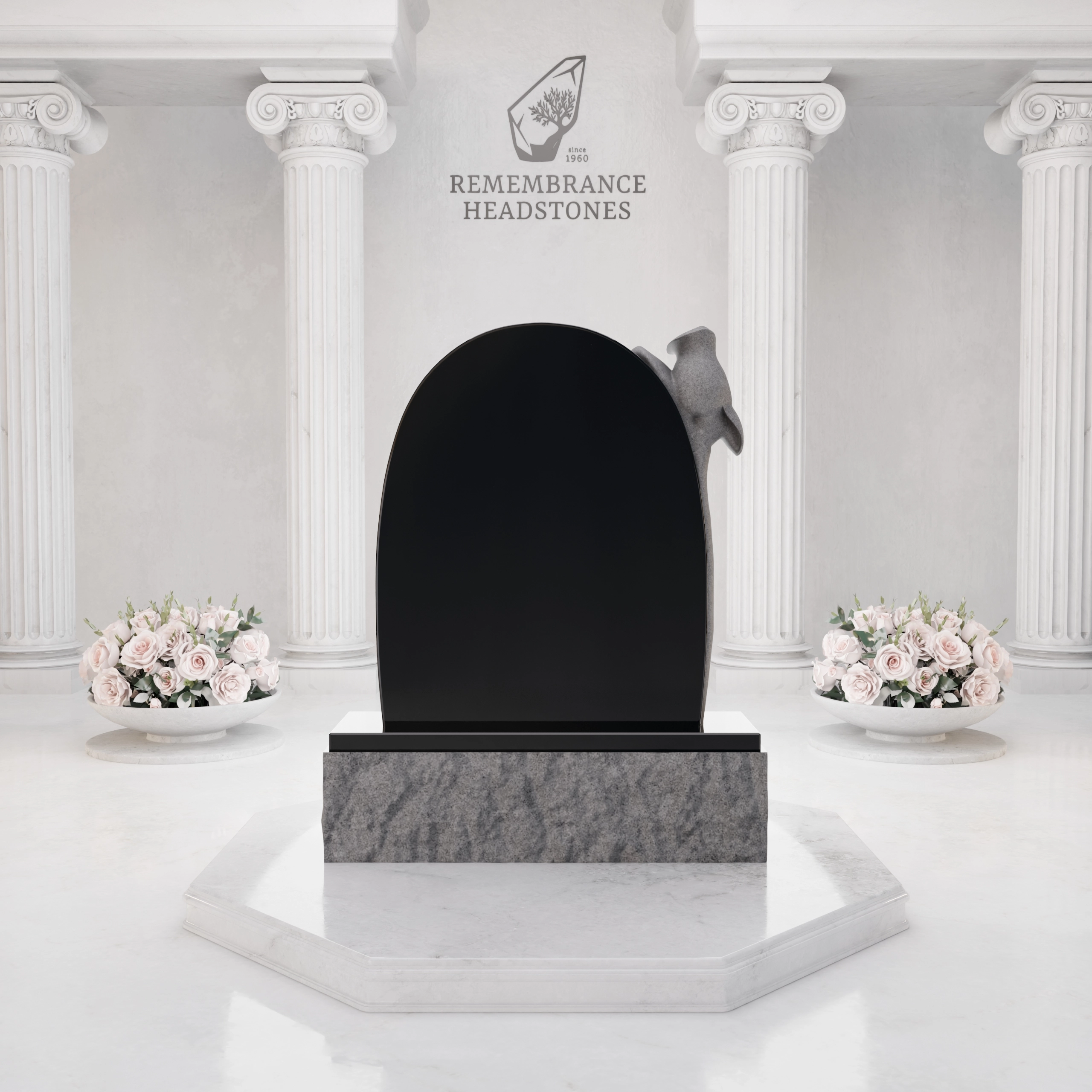 Luxury Calla Lily Granite Headstone view 5