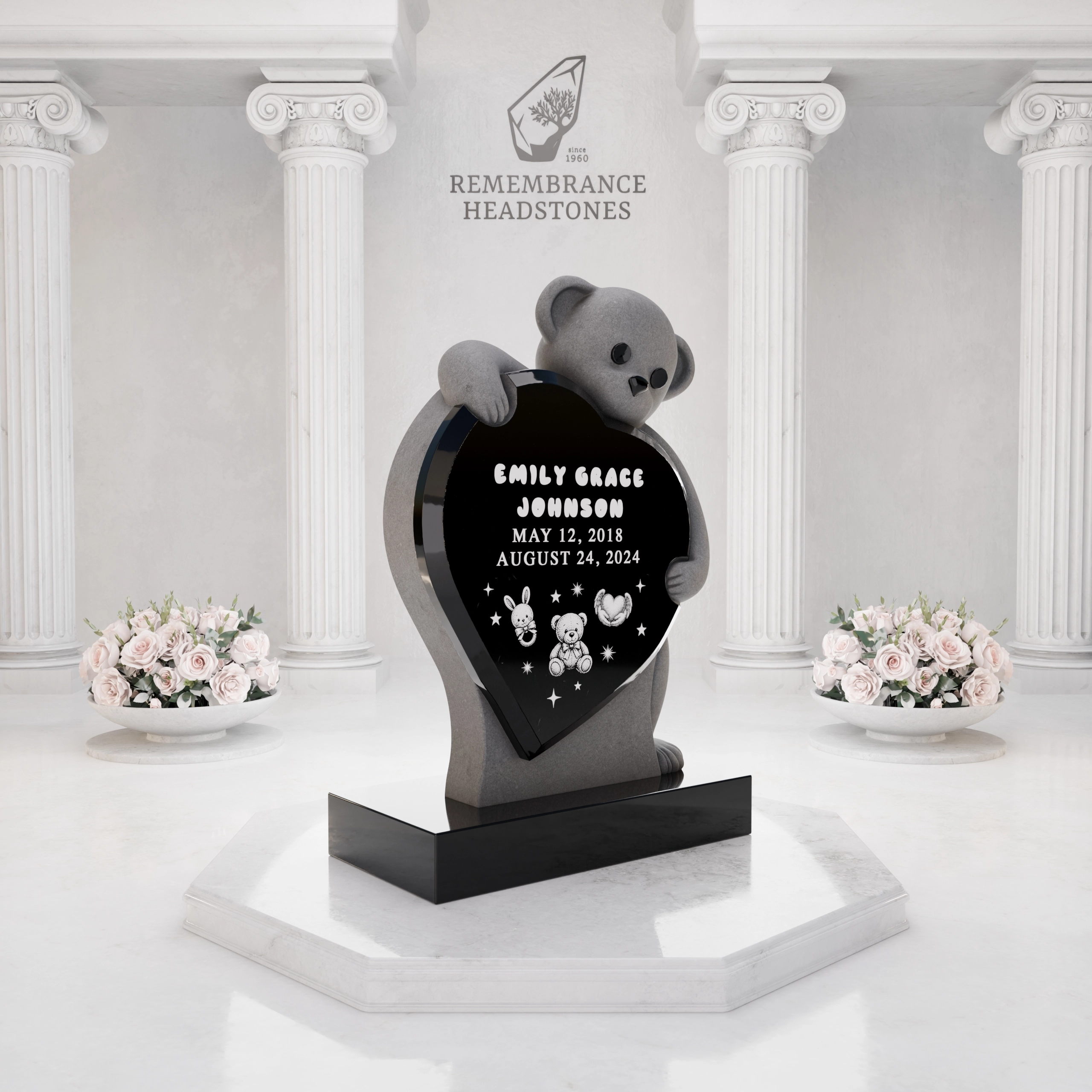 Premium Teddy Bear Heart Child Memorial view 2
