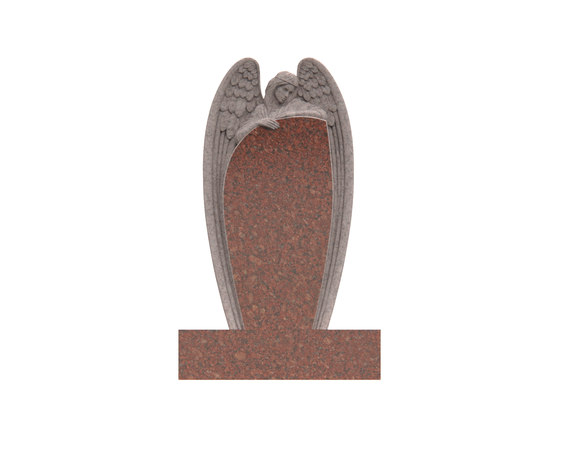 Luxury Upright Angel Embrace Granite Headstone view 3