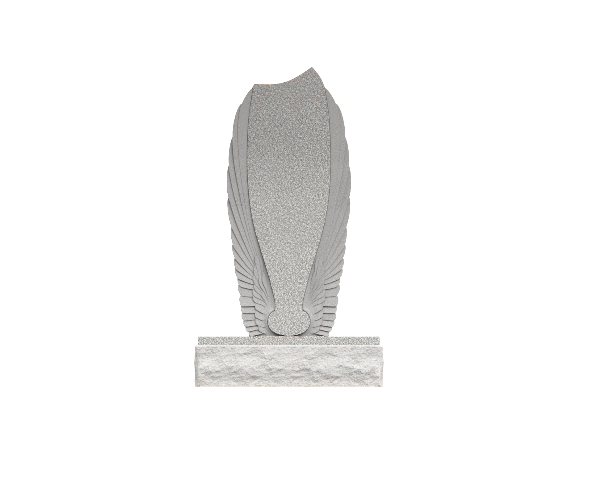 Luxury Upright Granite Headstone with Angel Wings & Celestial Motif view 3