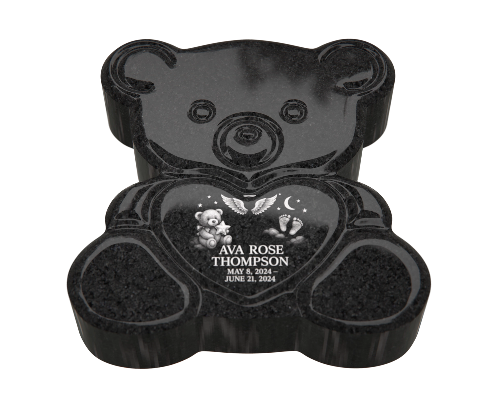 Luxury Teddy Bear Child Flat Memorial – Heart Emblem