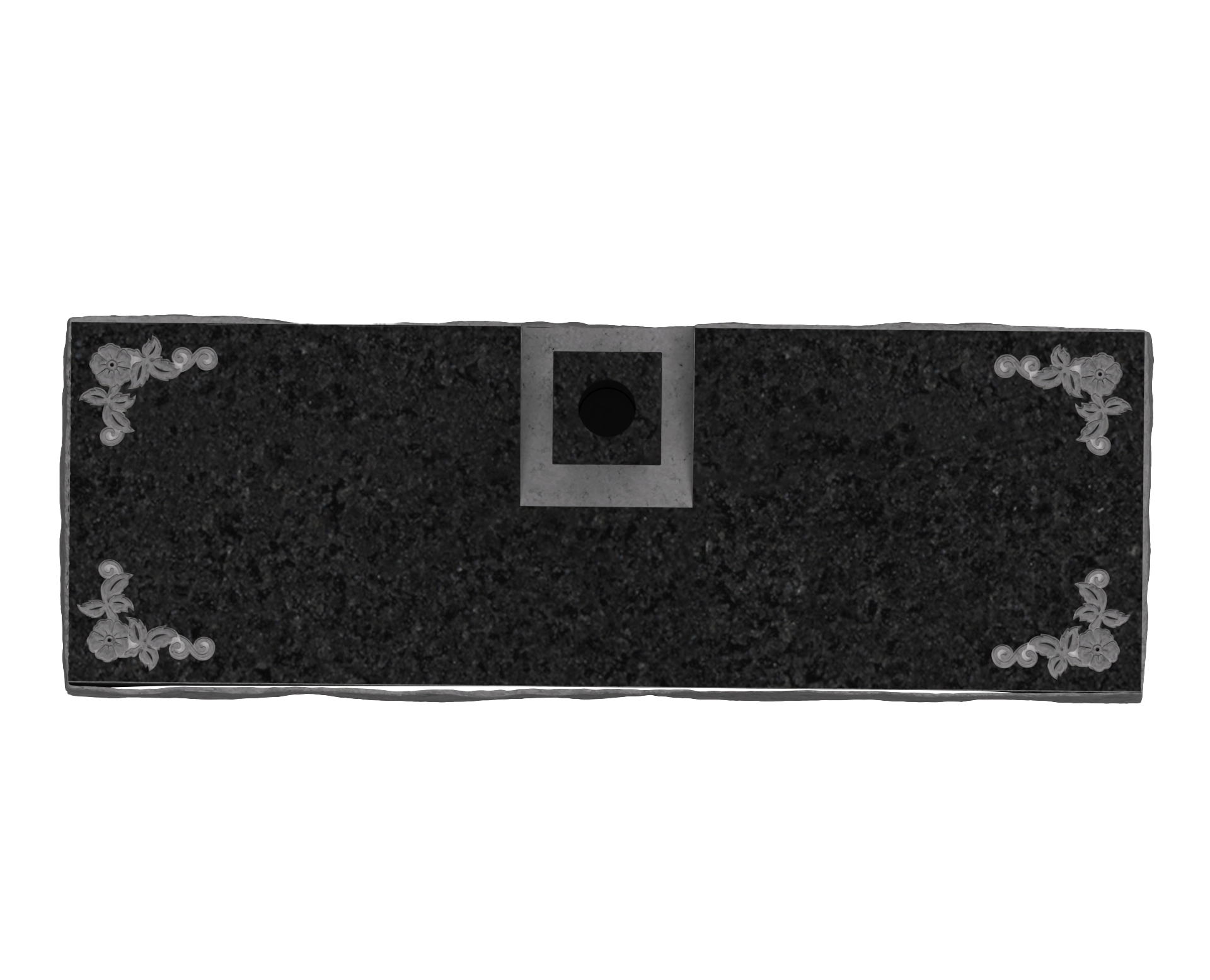 Luxury Companion Bevel Granite Marker with Center Vase view 2