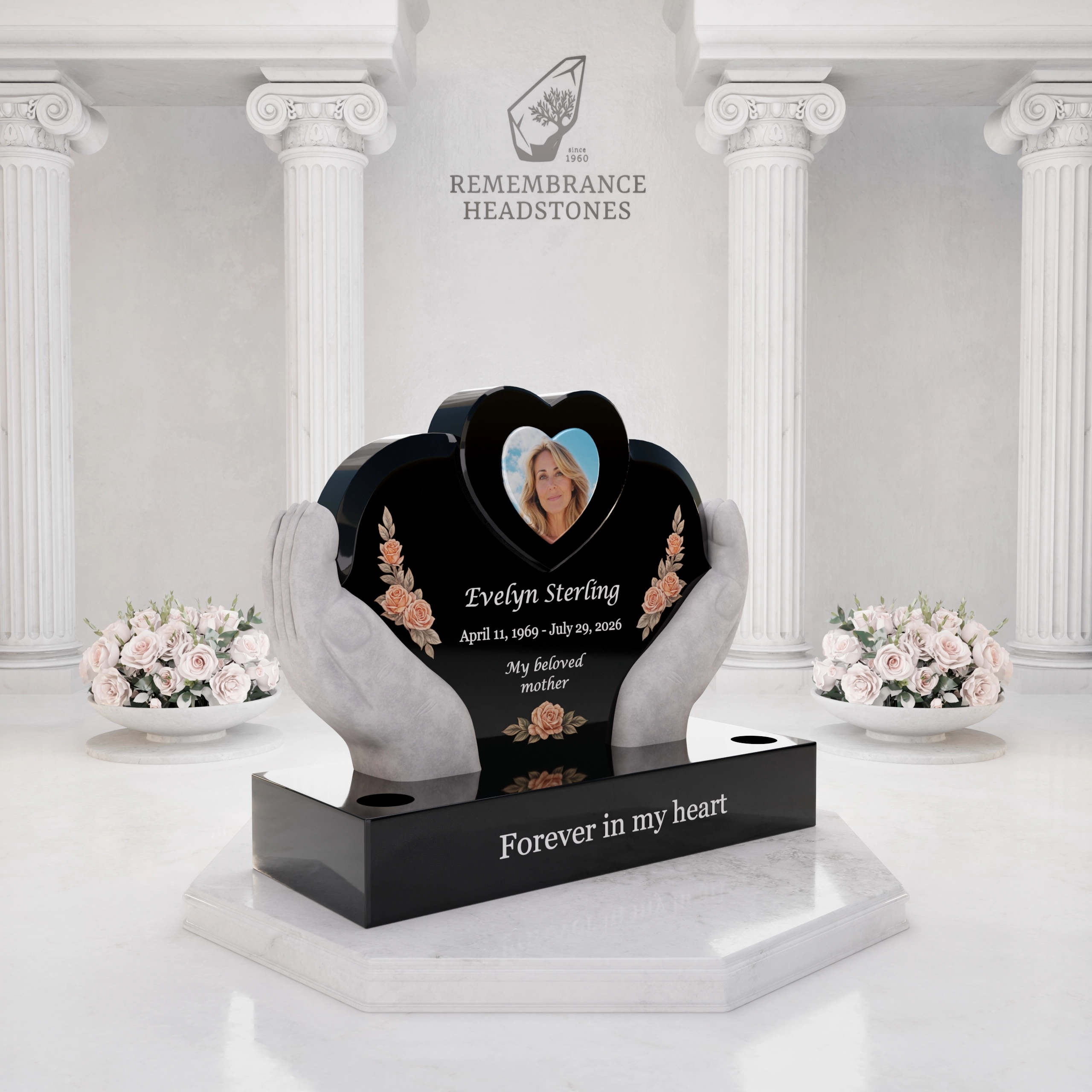 Luxury Heart in Caring Hands Memorial view 2