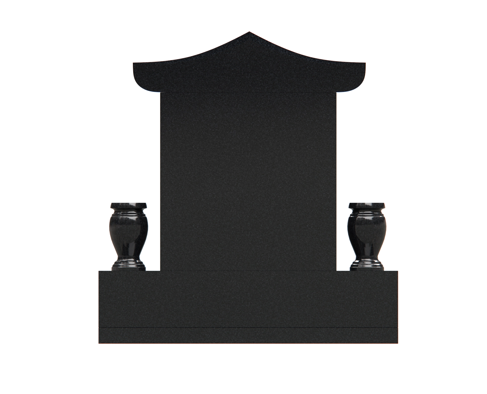 Lux Pagoda-Top Upright Granite Headstone with Phoenix & Lotus view 3