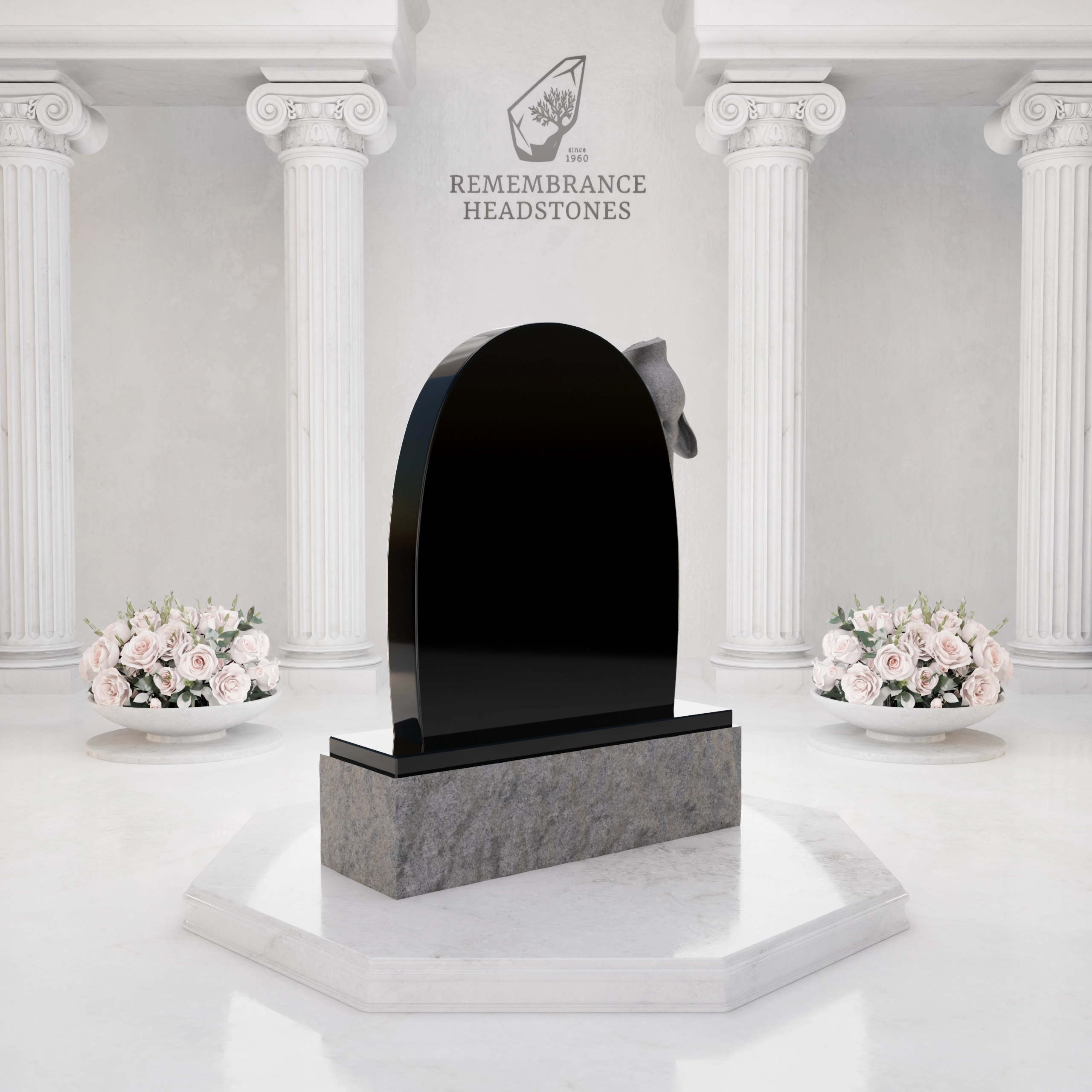 Luxury Calla Lily Granite Headstone view 4