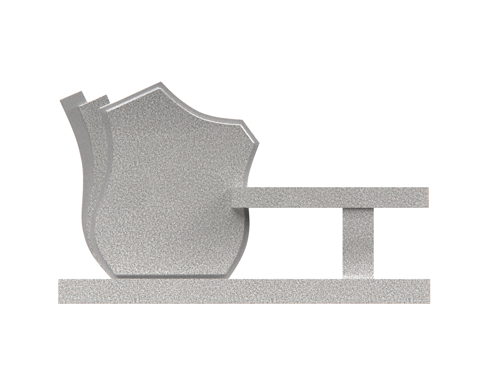 Luxury Granite Memorial Bench with Sculpted Shield Tablet & Floral Engraving view 3
