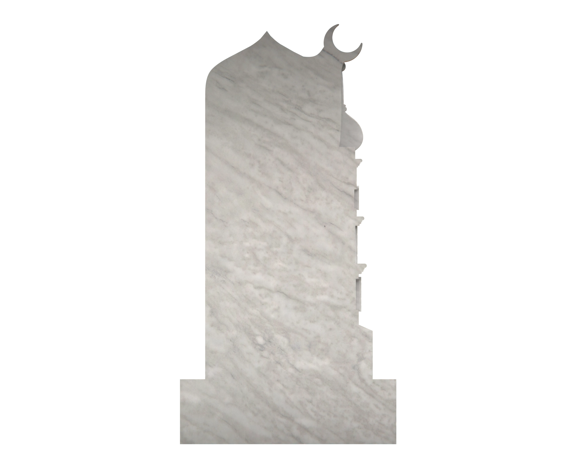 Premium Islamic Upright Granite Headstone with Crescent view 2