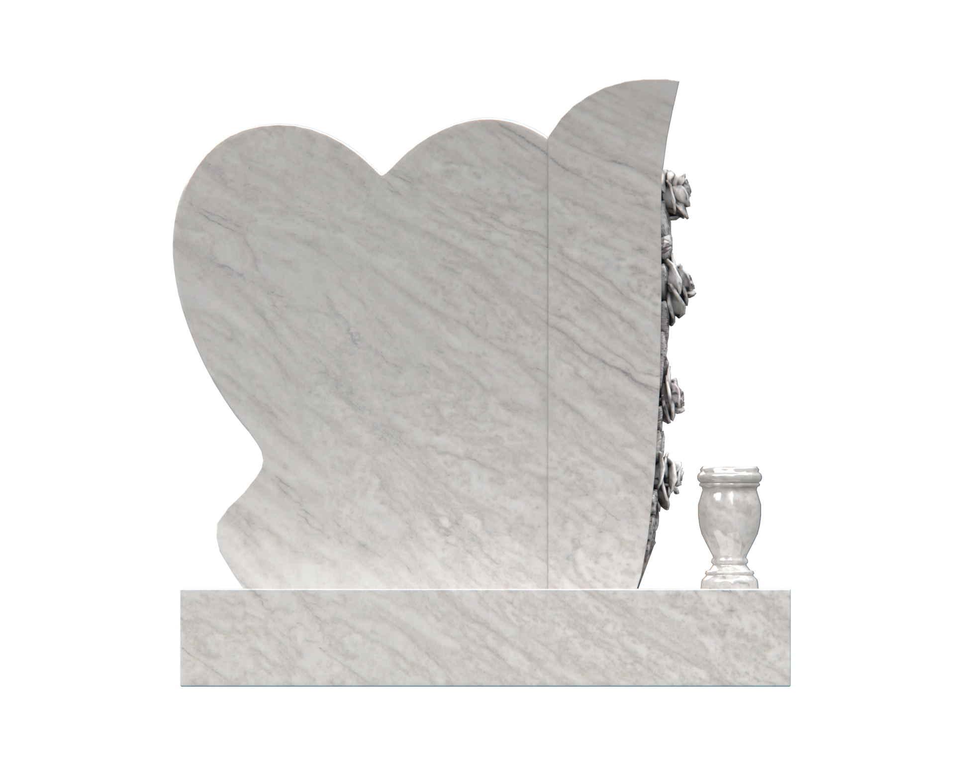Luxury Companion Heart-Shaped Granite Headstone view 2
