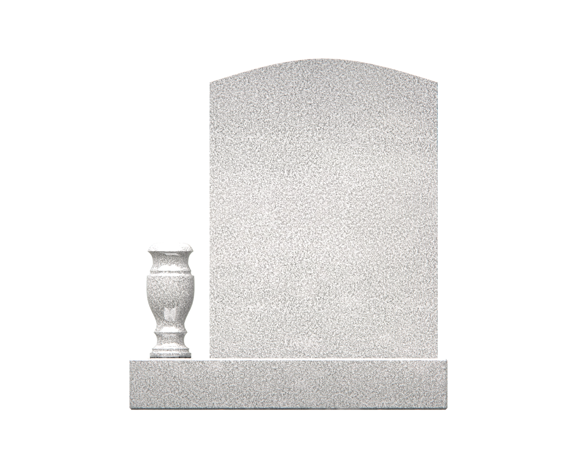 Luxury Upright Granite Headstone with Cross, Carved Roses & Vase view 2