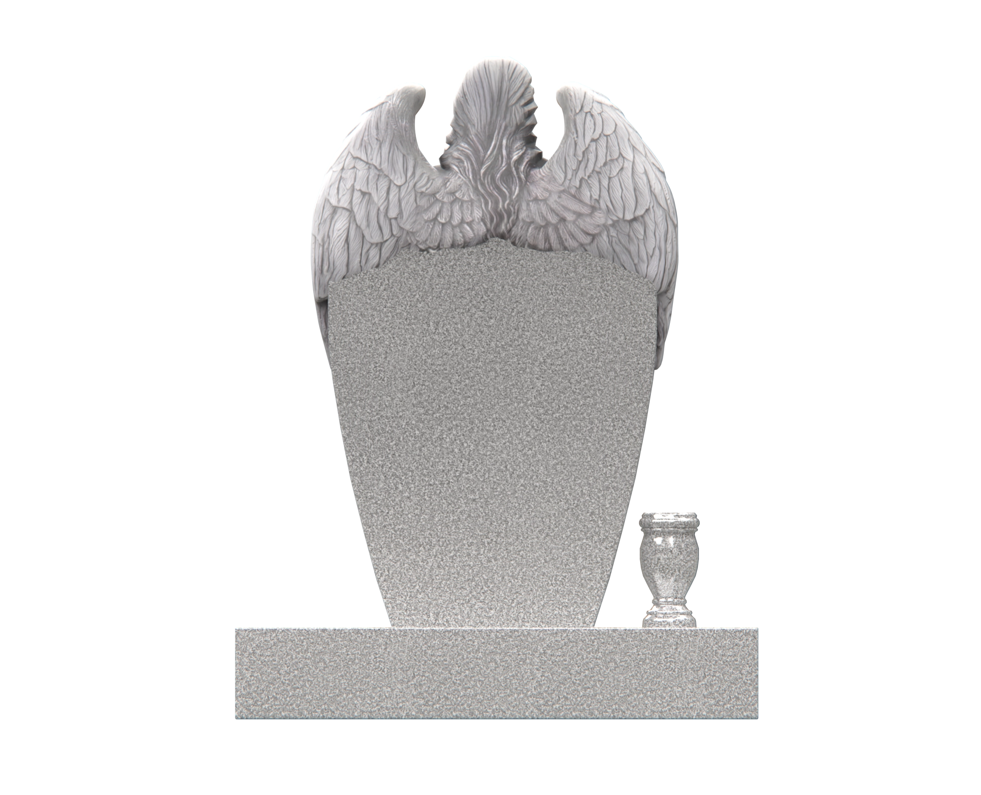 Luxury Upright Granite Headstone — Angel Embrace view 2