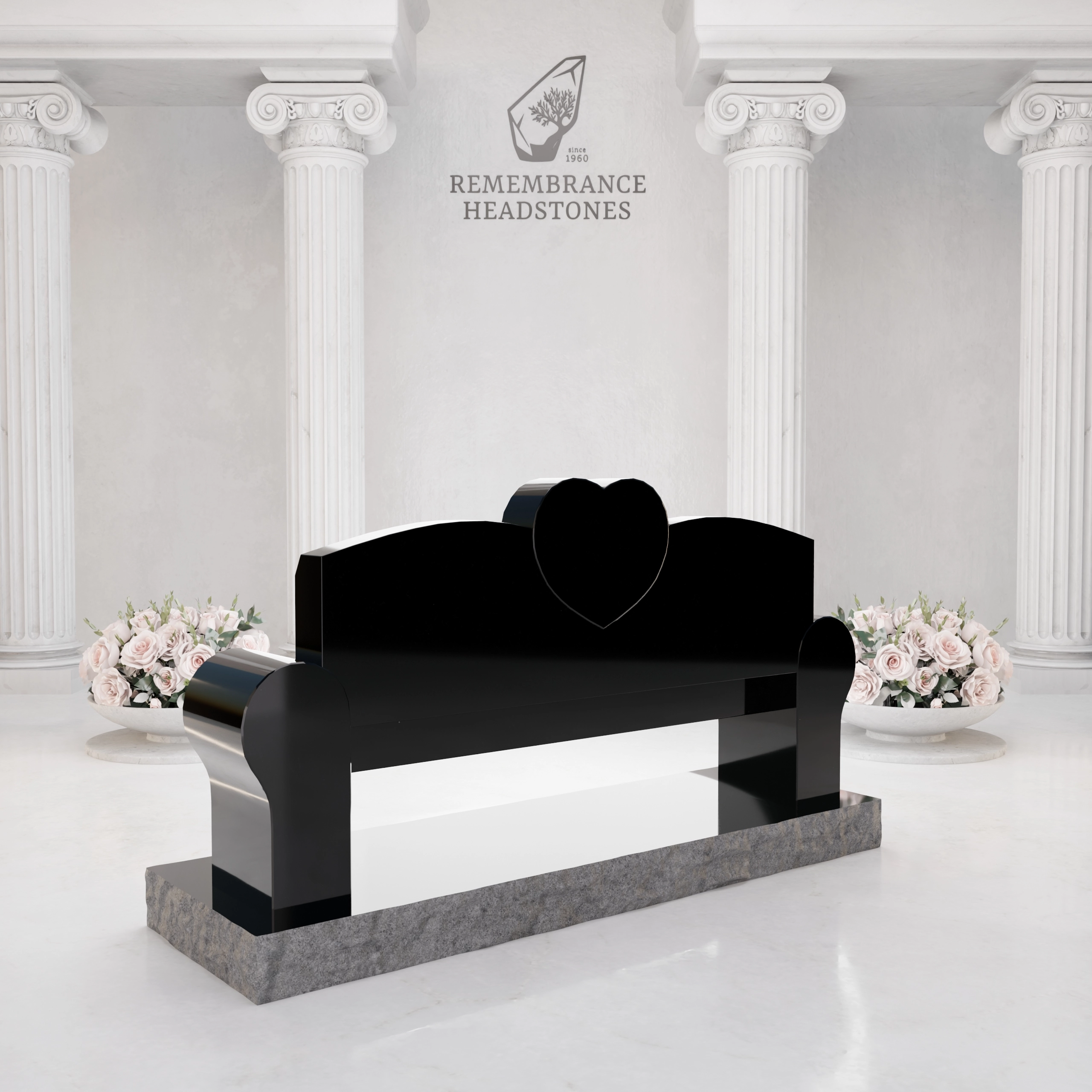 Luxury Companion Memorial Bench with Heart Accent view 4