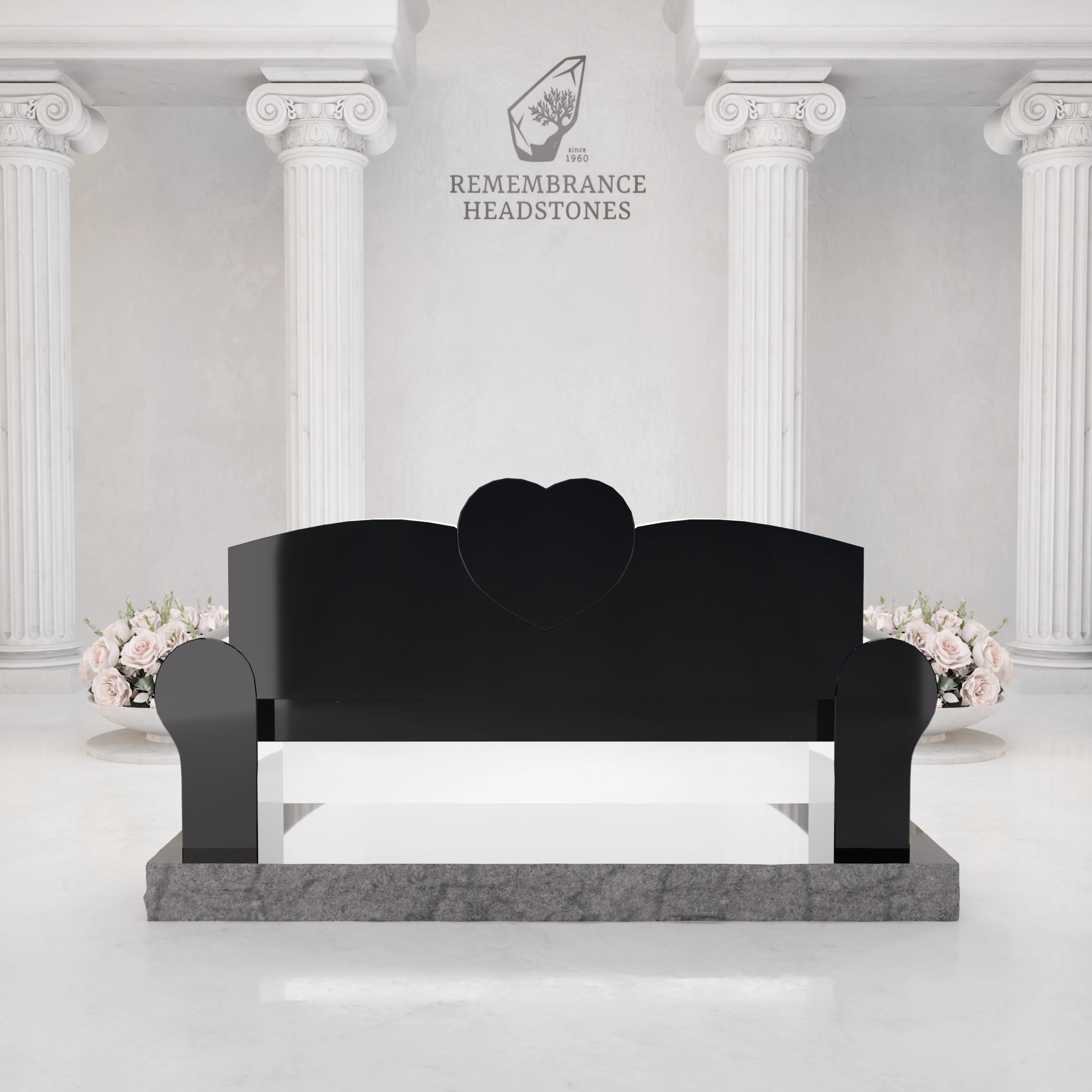 Luxury Companion Memorial Bench with Heart Accent view 5