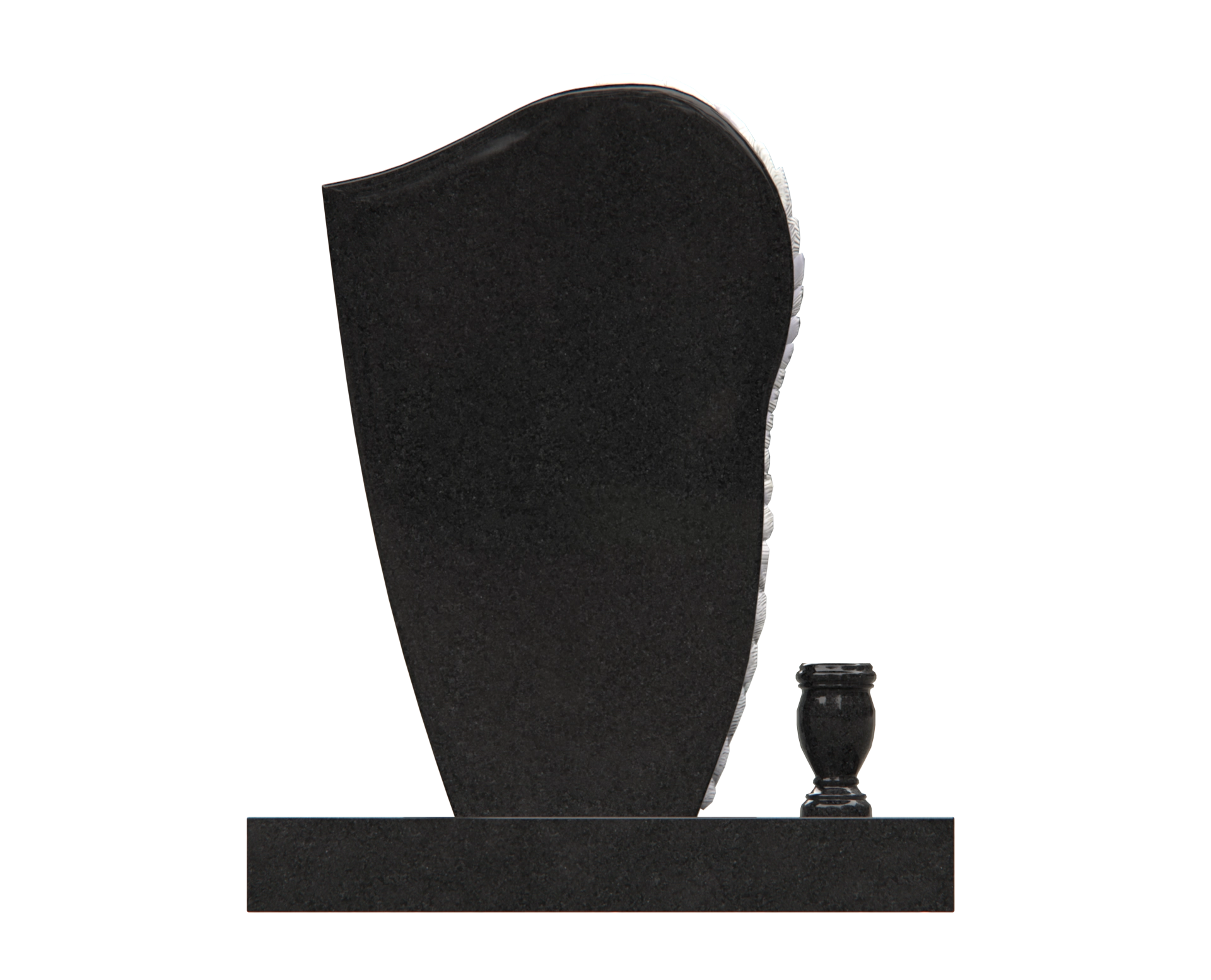 Luxury Upright Granite Monument — Angel Wing & Starburst with Crystal Accents view 2