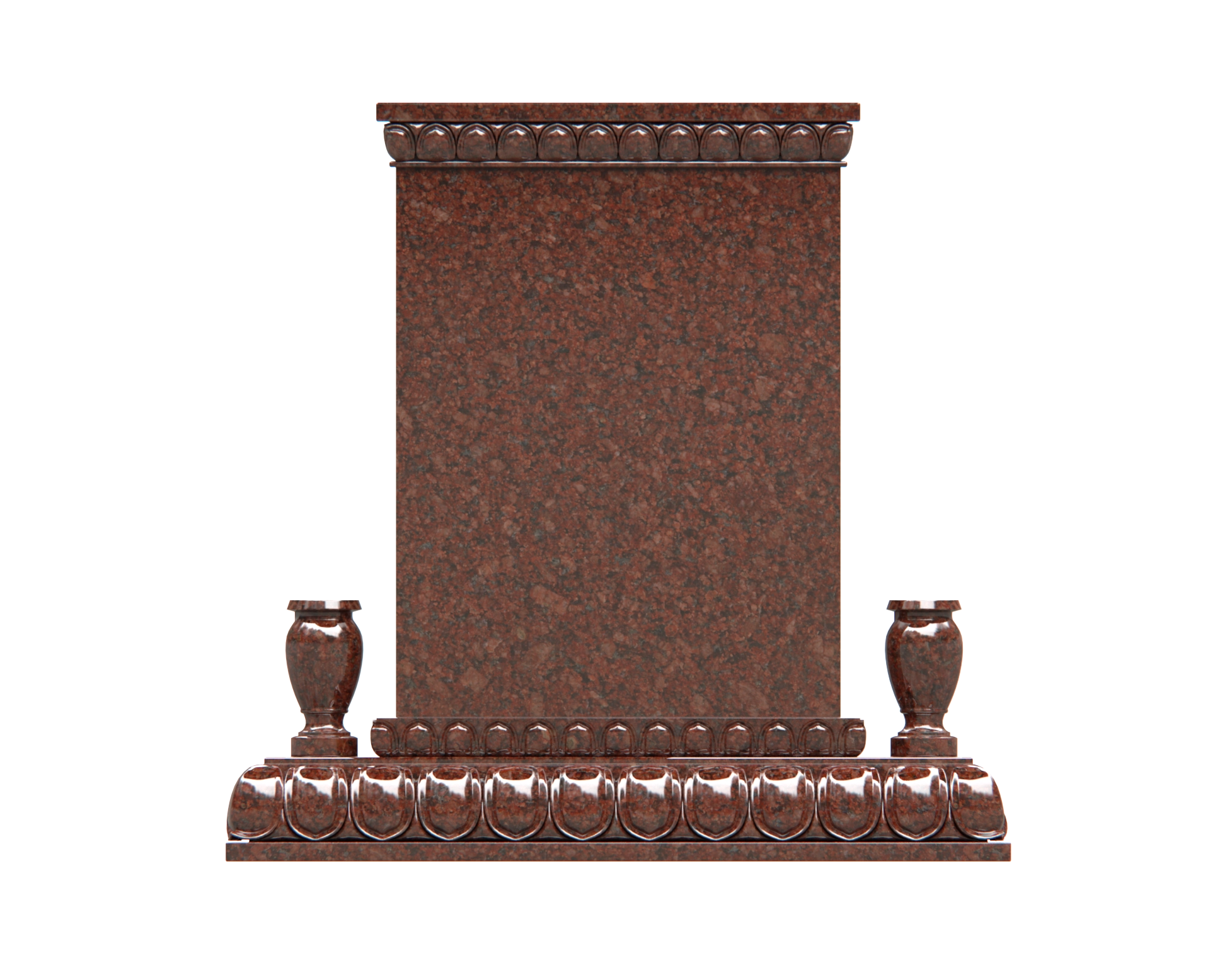 Lux Upright Granite Headstone with Asian Dragon & Phoenix Temple Base view 3
