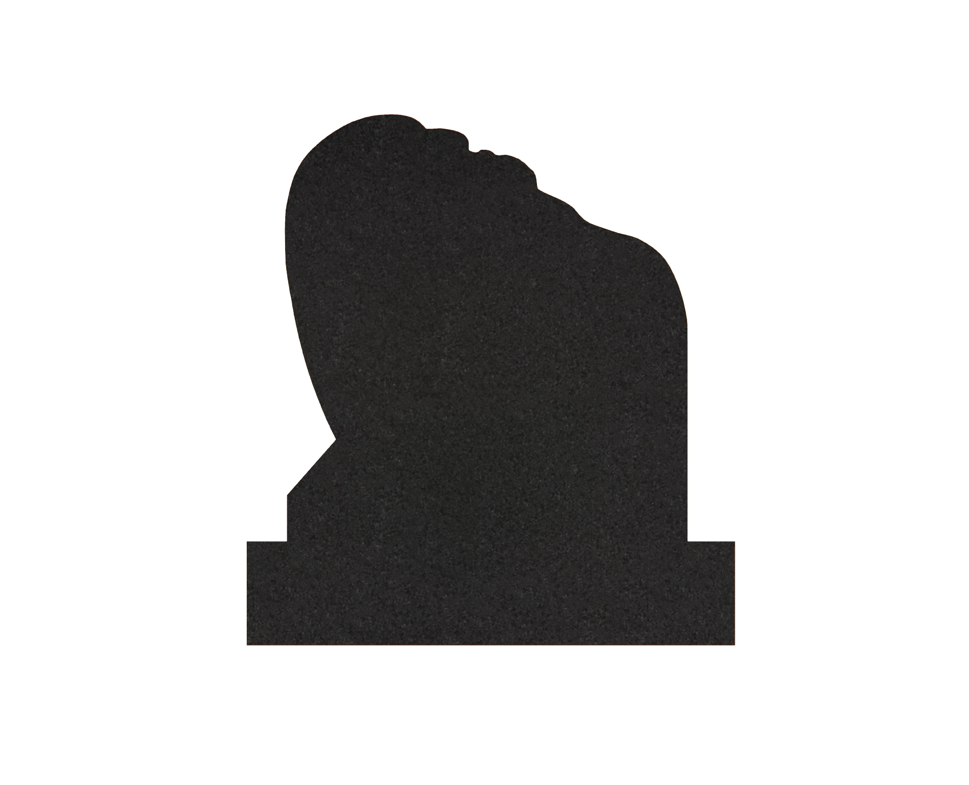 Luxury Heart-Shaped Granite Monument — Weeping Angel Relief view 2