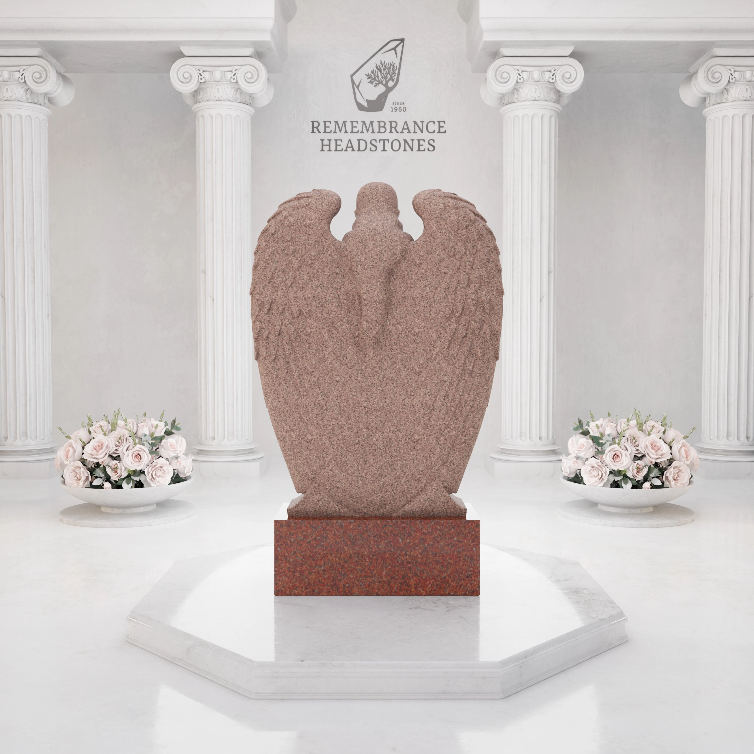 Luxury Companion Angel Heart Granite Memorial view 5