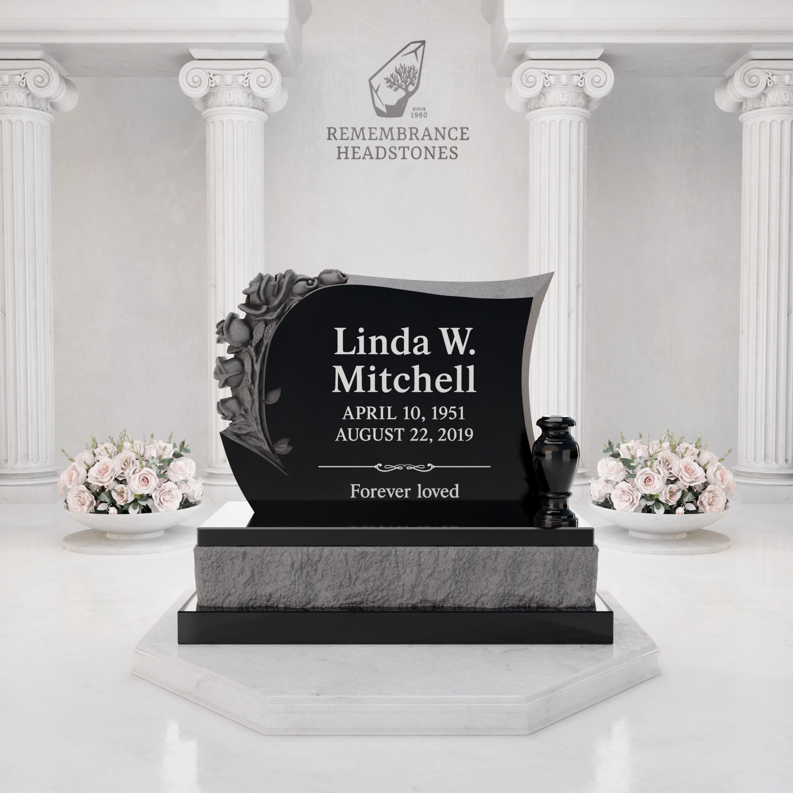 Premium Scroll Shape with Rose Column