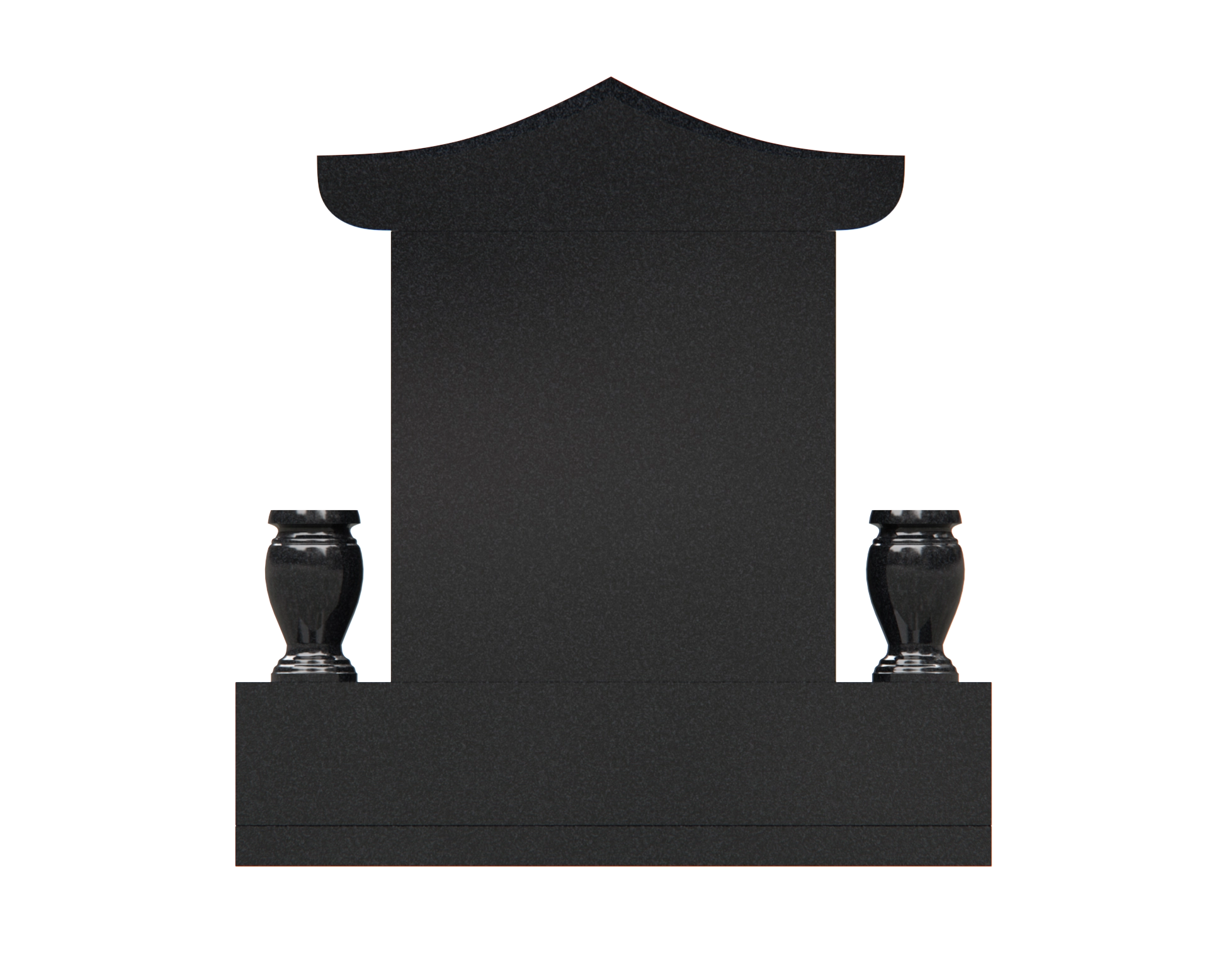 Lux Pagoda-Top Upright Granite Headstone with Phoenix & Lotus view 2