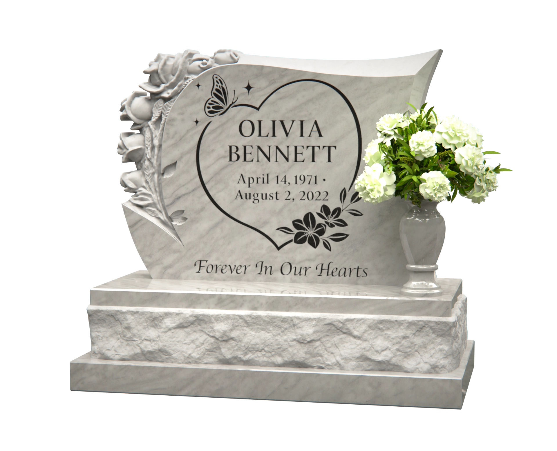 Premium Scroll Shape with Rose Column