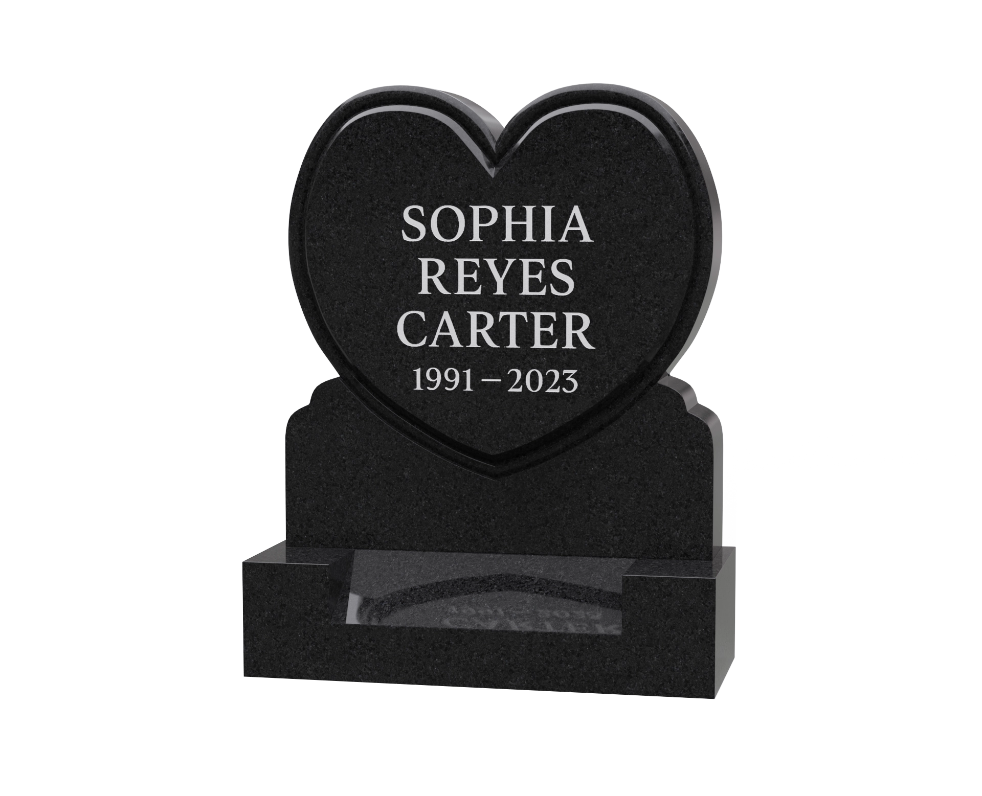 Luxury Heart Shape Upright Monument