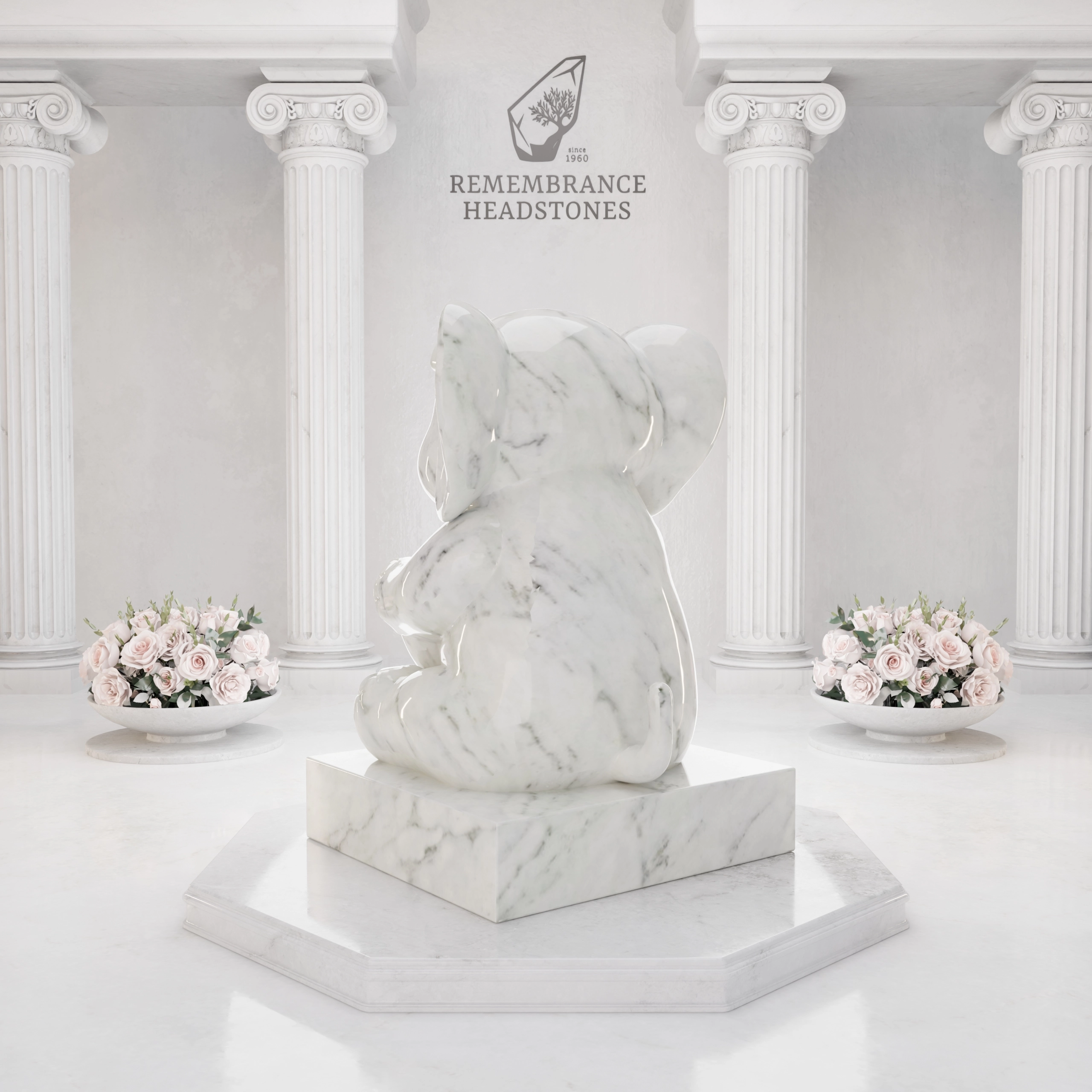 Luxury Baby Elephant Children's Granite Memorial view 4