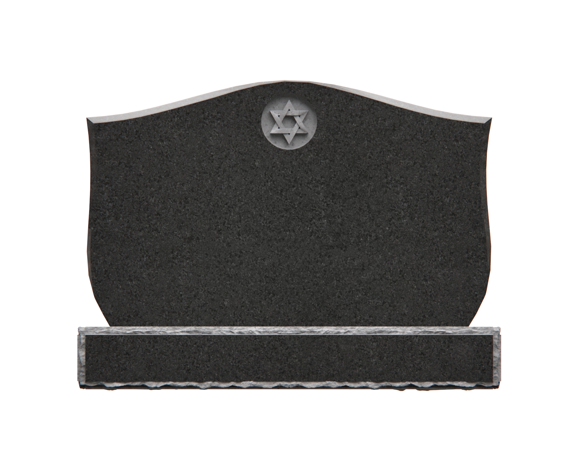 Premium Jewish Companion Upright Monument — Wave-Top with Star of David view 3