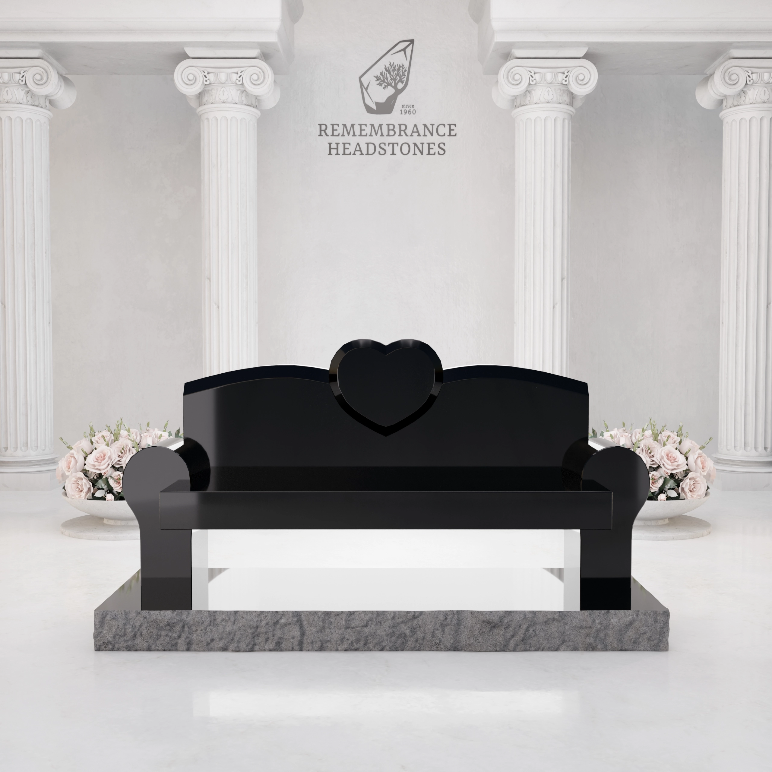 Luxury Companion Memorial Bench with Heart Accent view 3