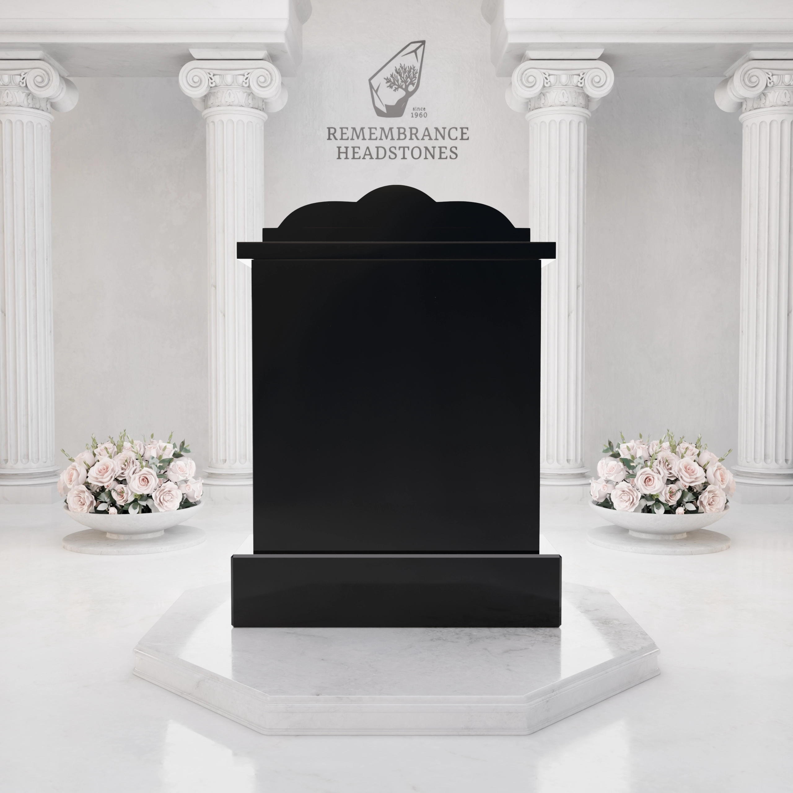 Premium Architectural Granite Headstone — Tablet with Star of David view 4
