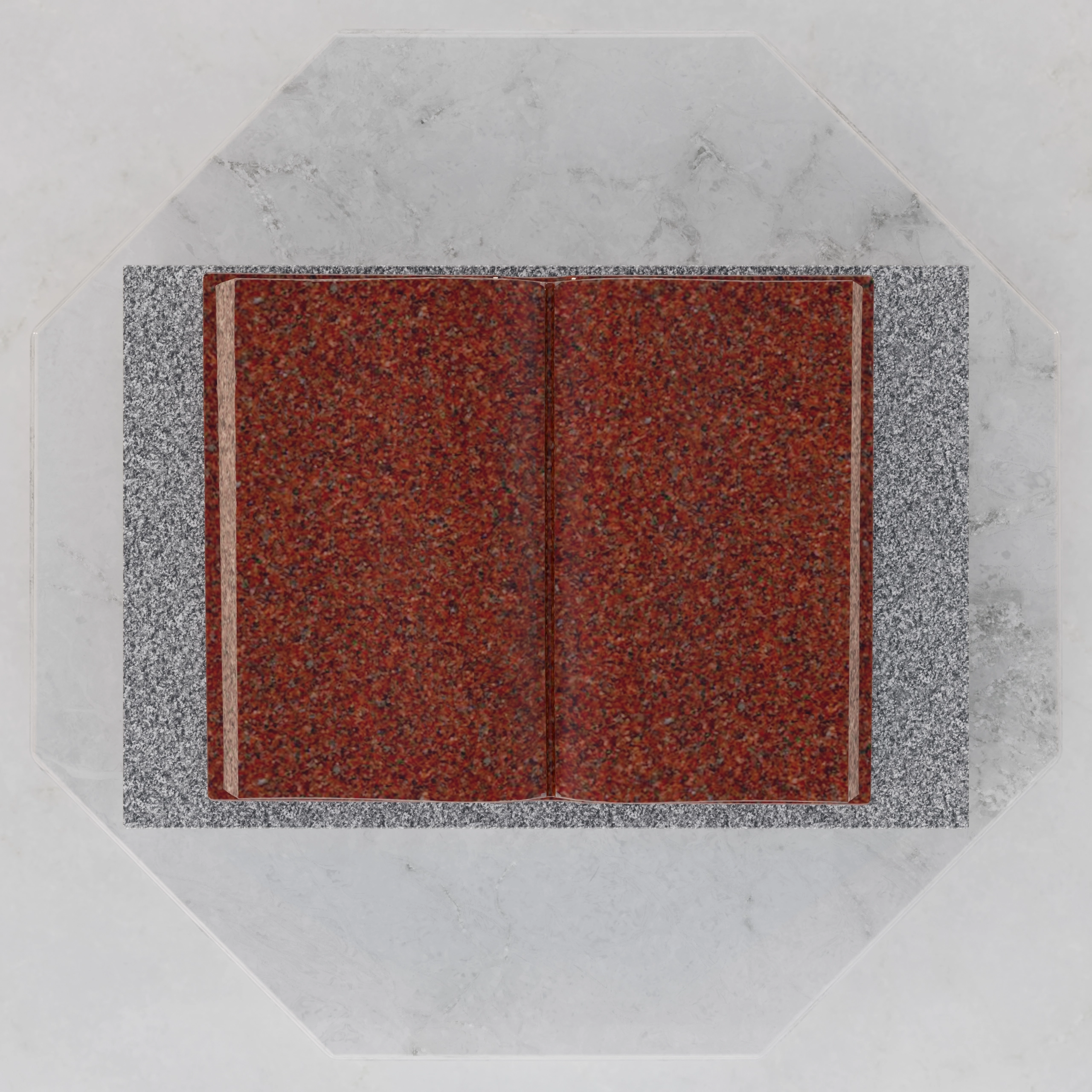 Luxury Companion Book Flat Granite Grave Marker with Sculpted Pages view 3