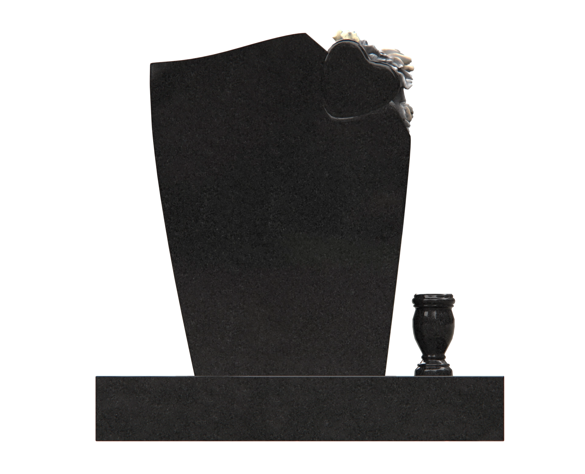 Luxury Upright Gravestone With a Carved Heart view 2