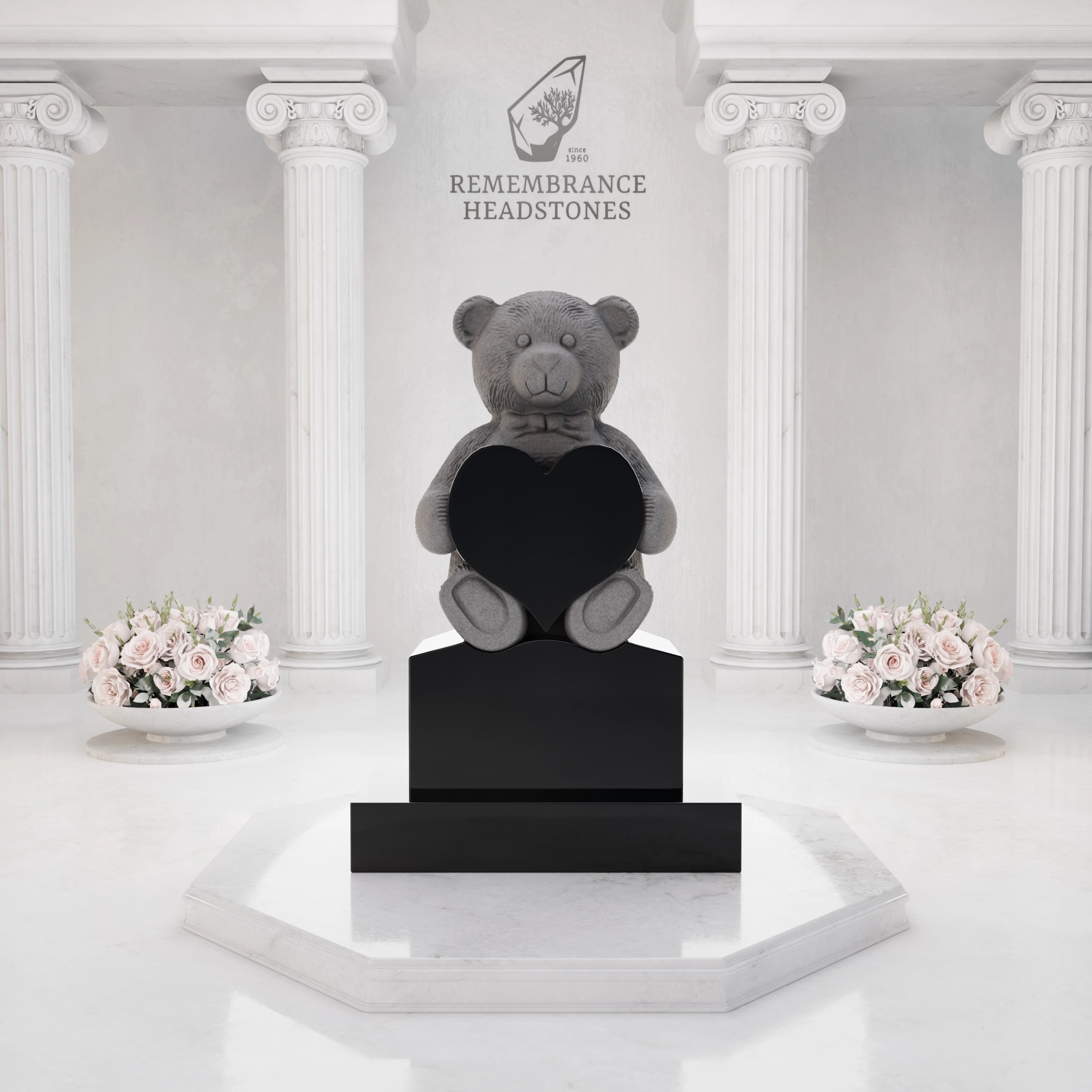 Luxury Teddy Bear Heart Child Memorial view 3
