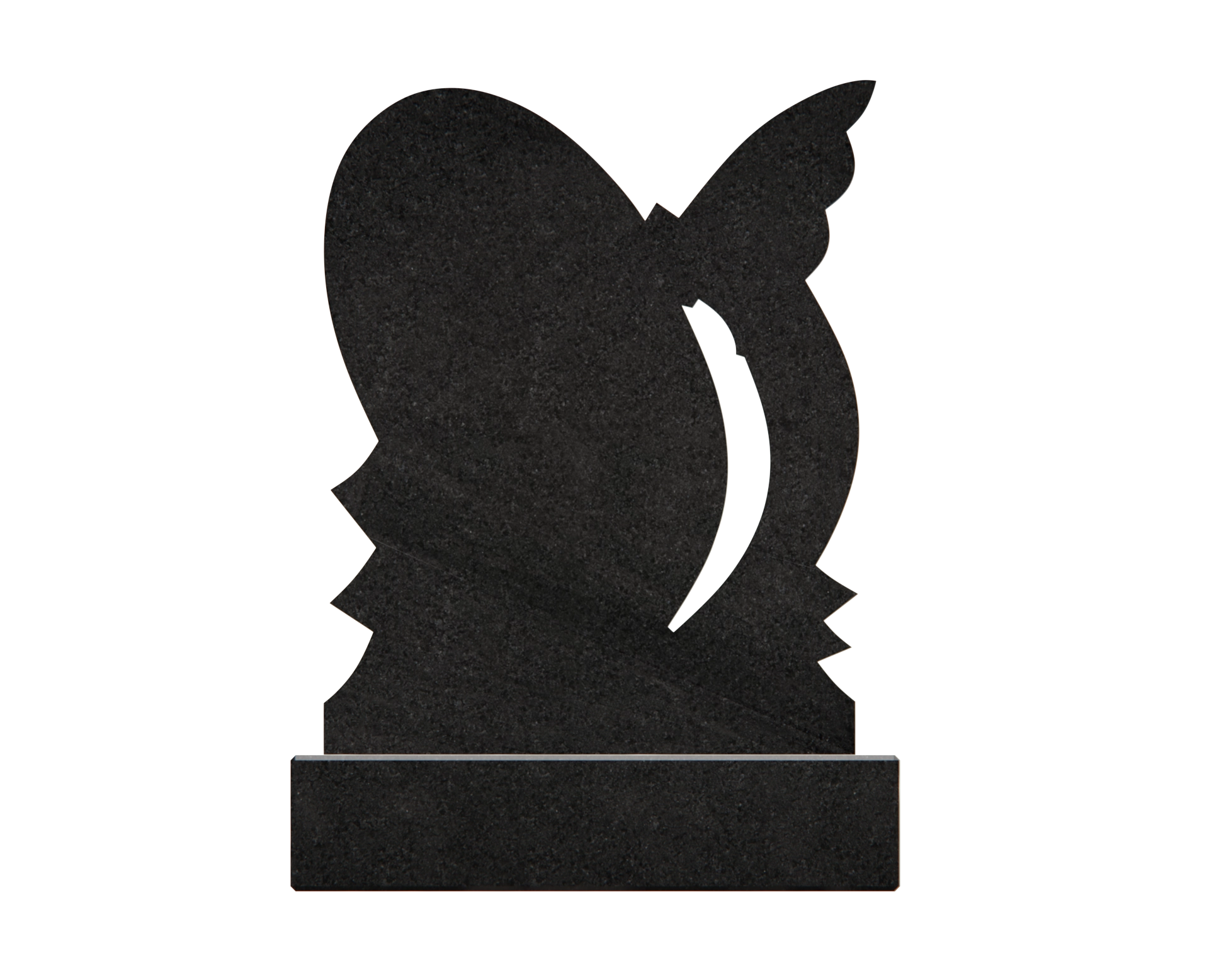 Luxury Butterfly Oval Granite Headstone view 2