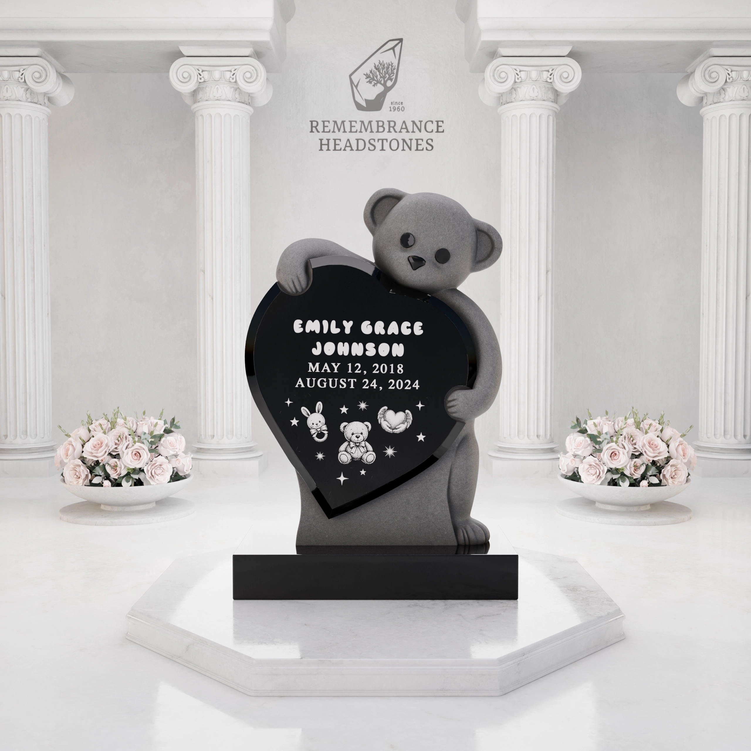 Premium Teddy Bear Heart Child Memorial
