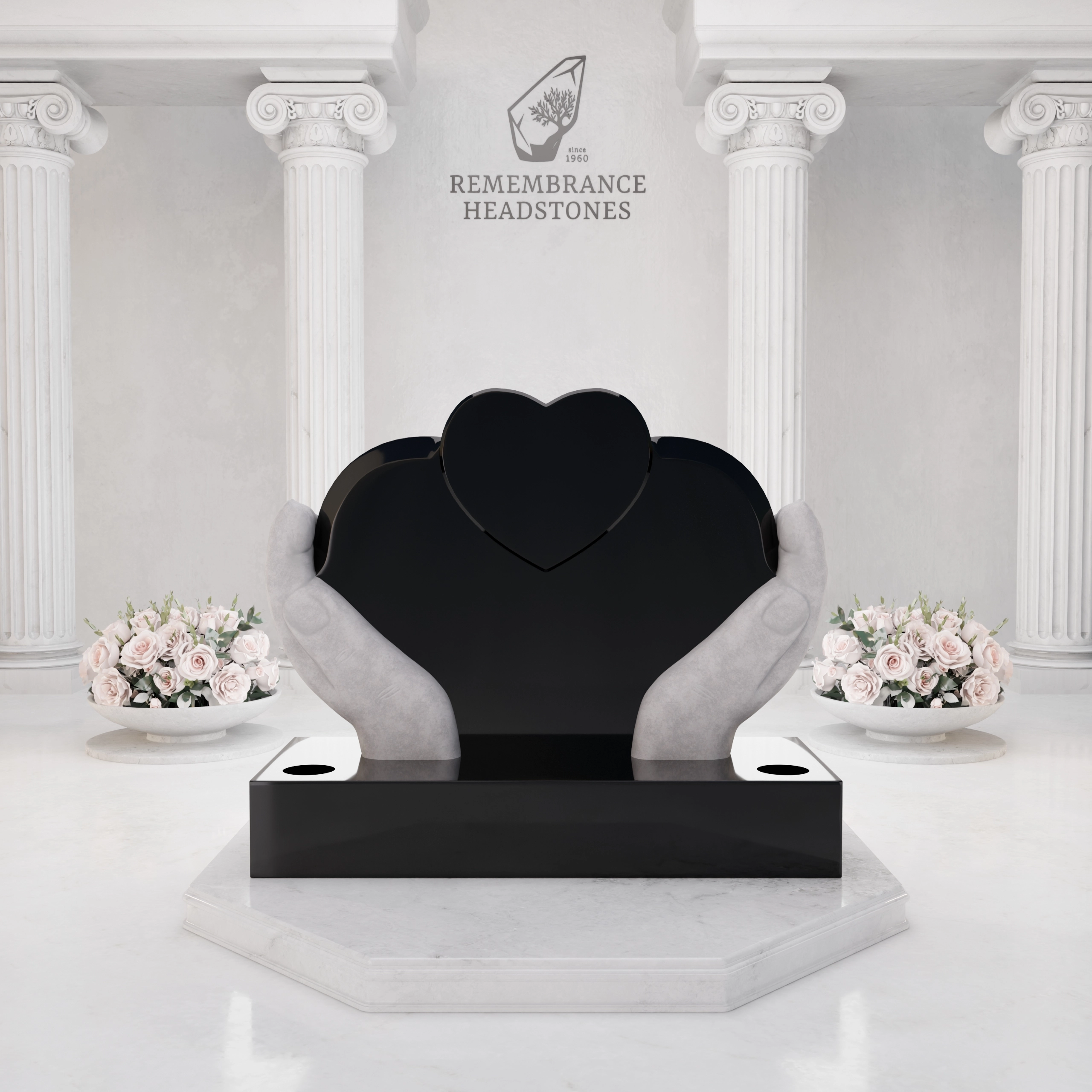 Luxury Heart in Caring Hands Memorial view 3