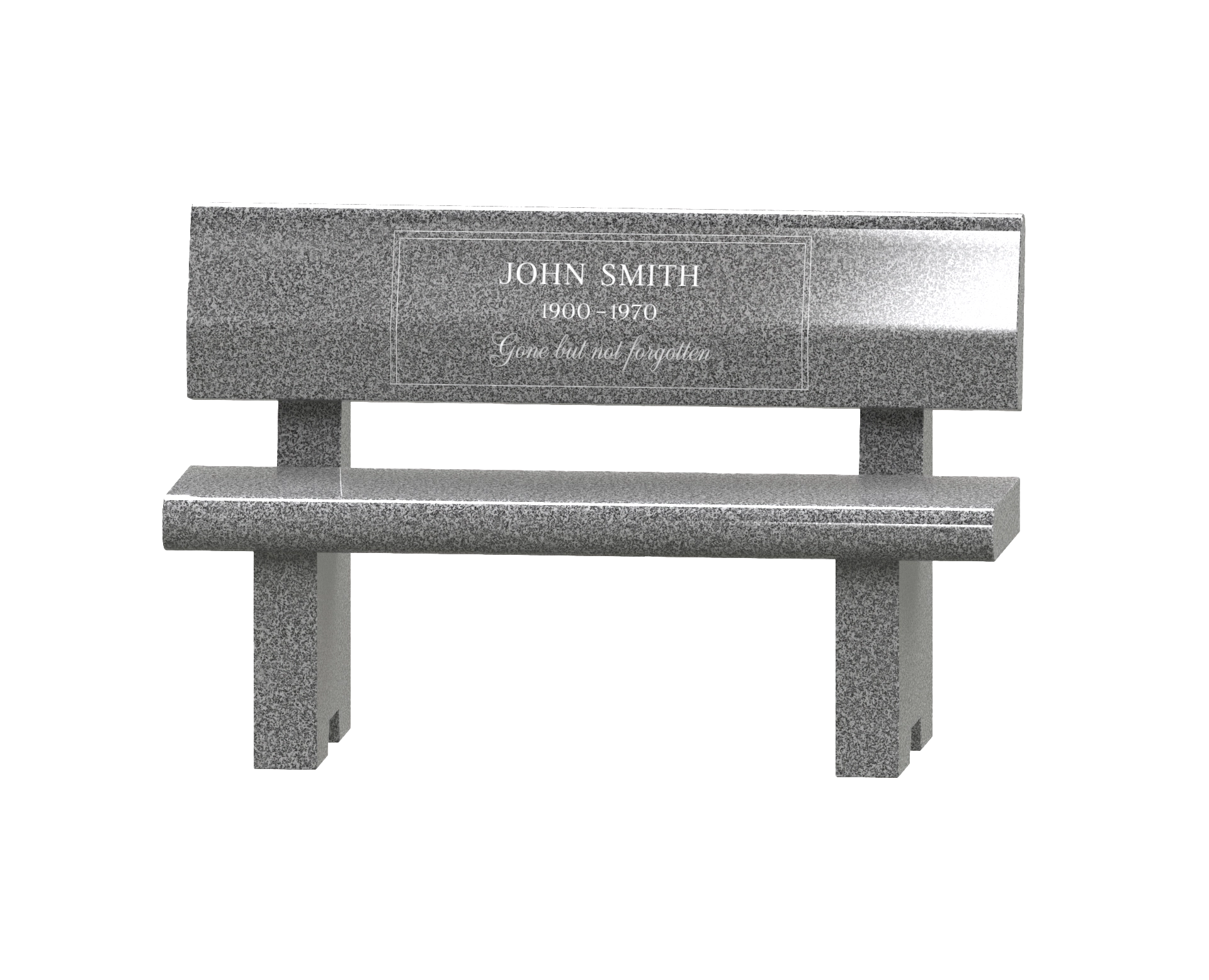 Premium Granite Memorial Bench with Inscribed Backrest