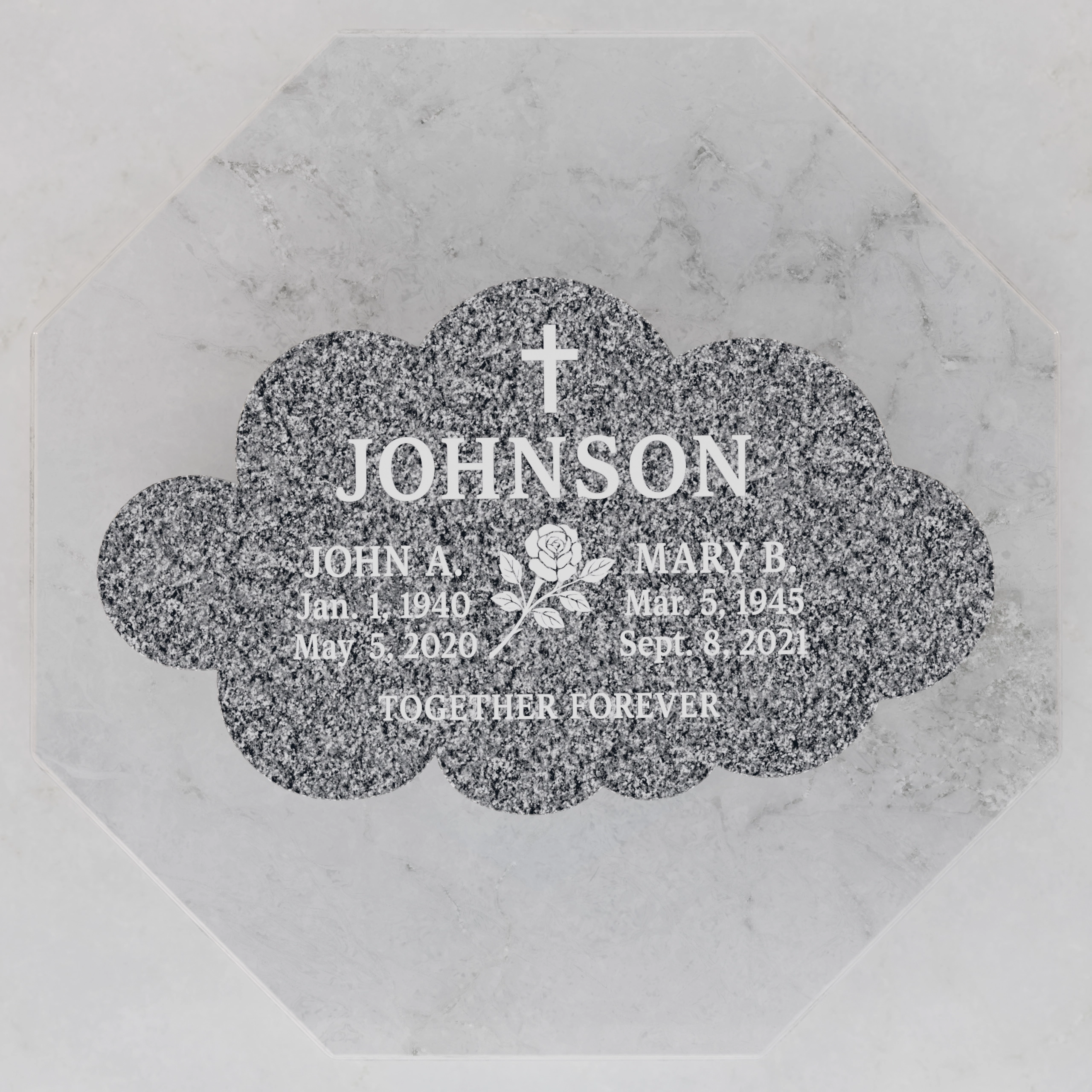 Luxury Flower Shape Flat Granite Grave Marker
