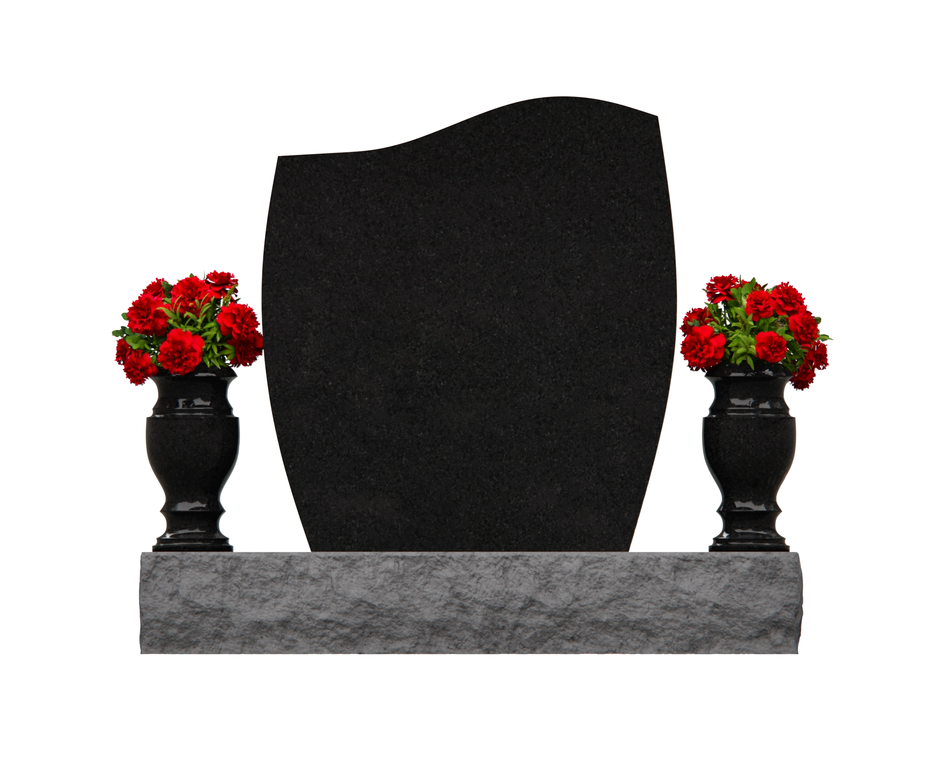 Luxury Upright Granite Headstone with Heart & Butterfly view 2
