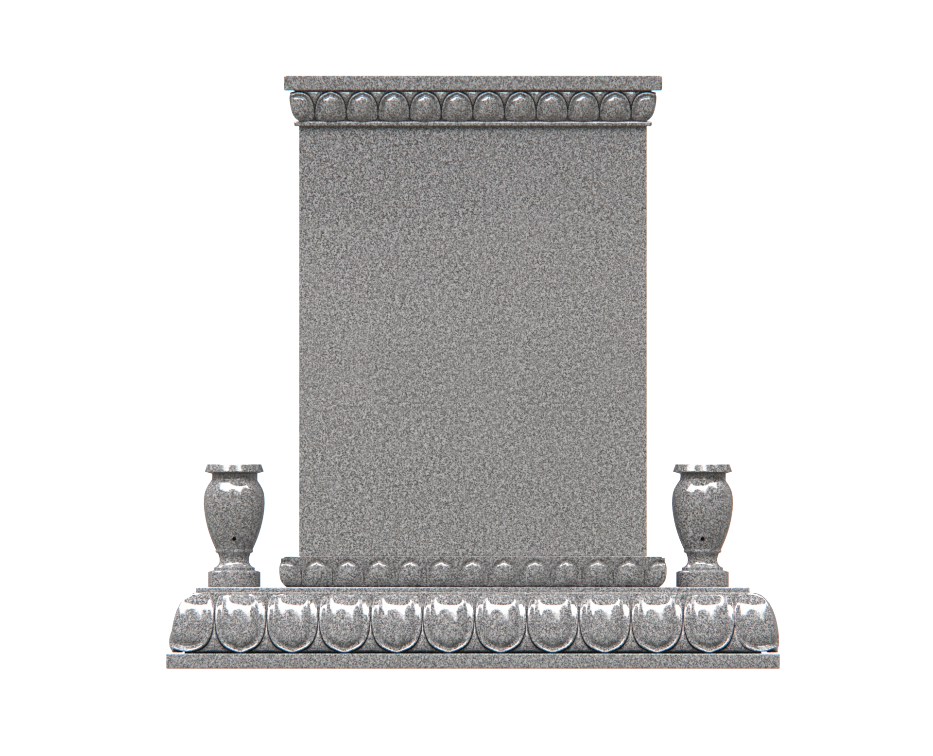 Lux Upright Granite Headstone with Asian Dragon & Phoenix Temple Base view 2