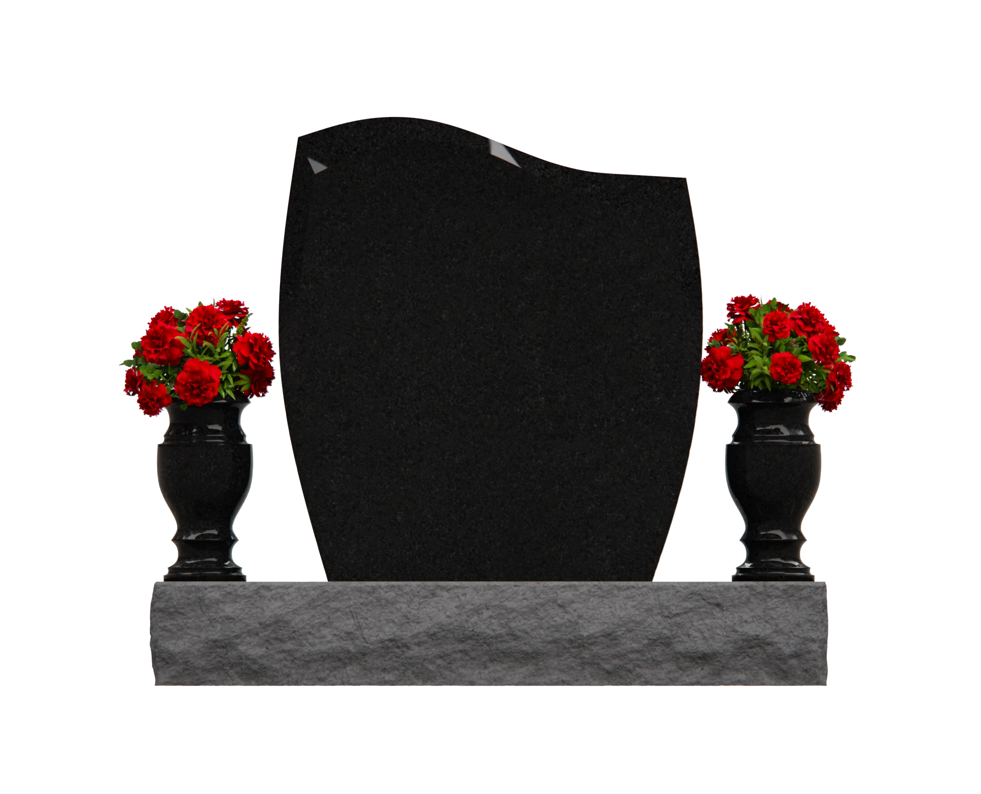 Luxury Upright Granite Headstone with Heart & Butterfly view 3